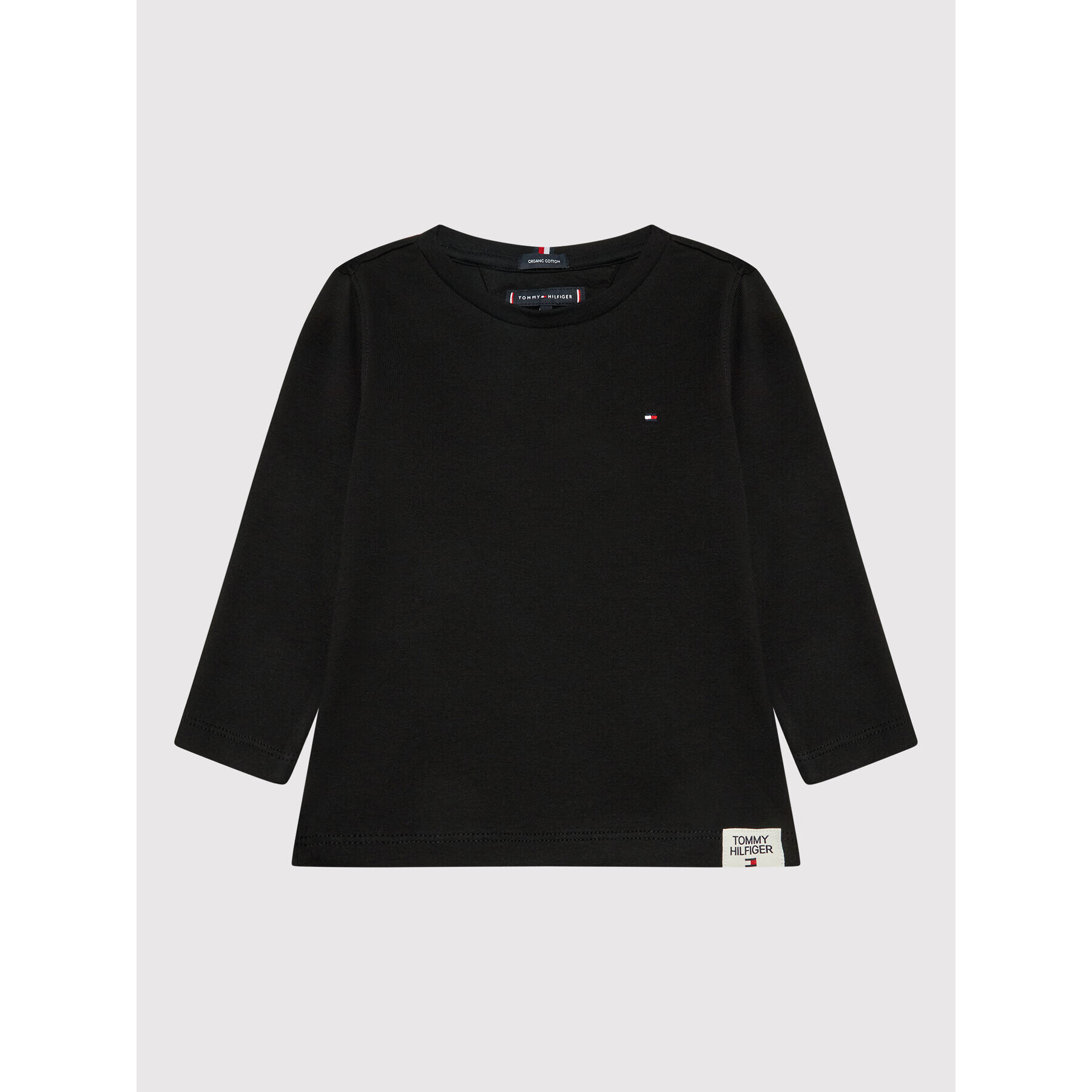 Tommy Hilfiger Bluză Essential Solid Rib KB0KB06880 M Negru Regular Fit - Pled.ro