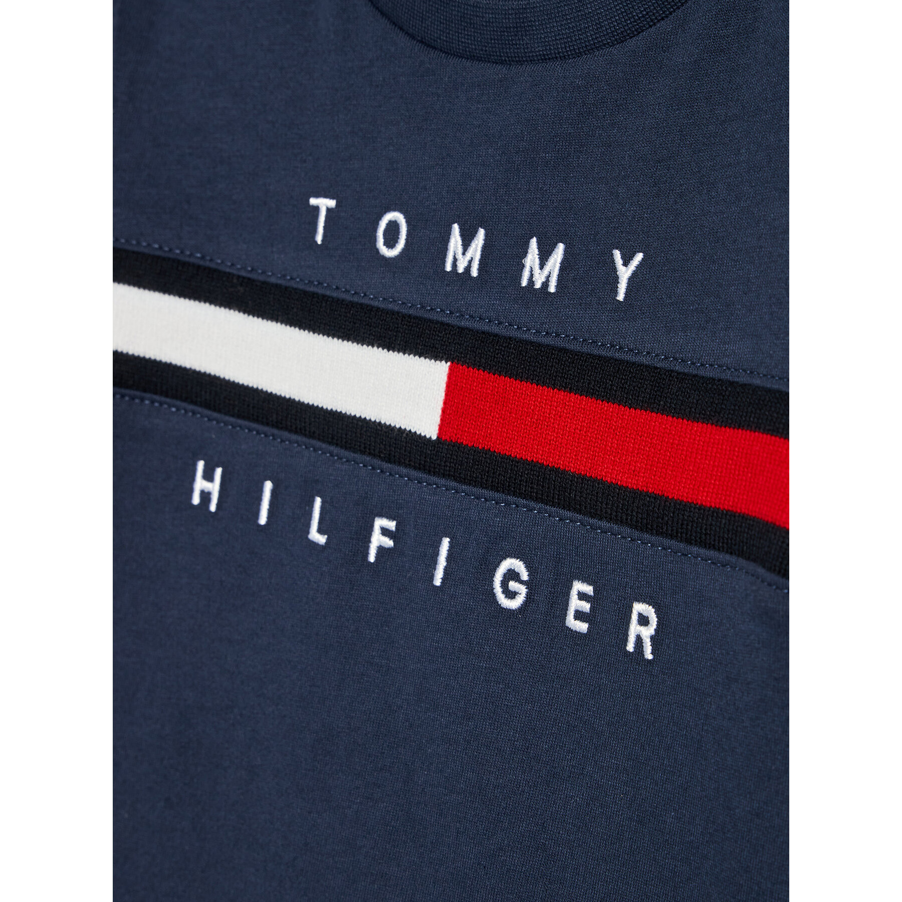 Tommy Hilfiger Bluză Flag Rib Insert KB0KB06951 D Bleumarin Regular Fit - Pled.ro