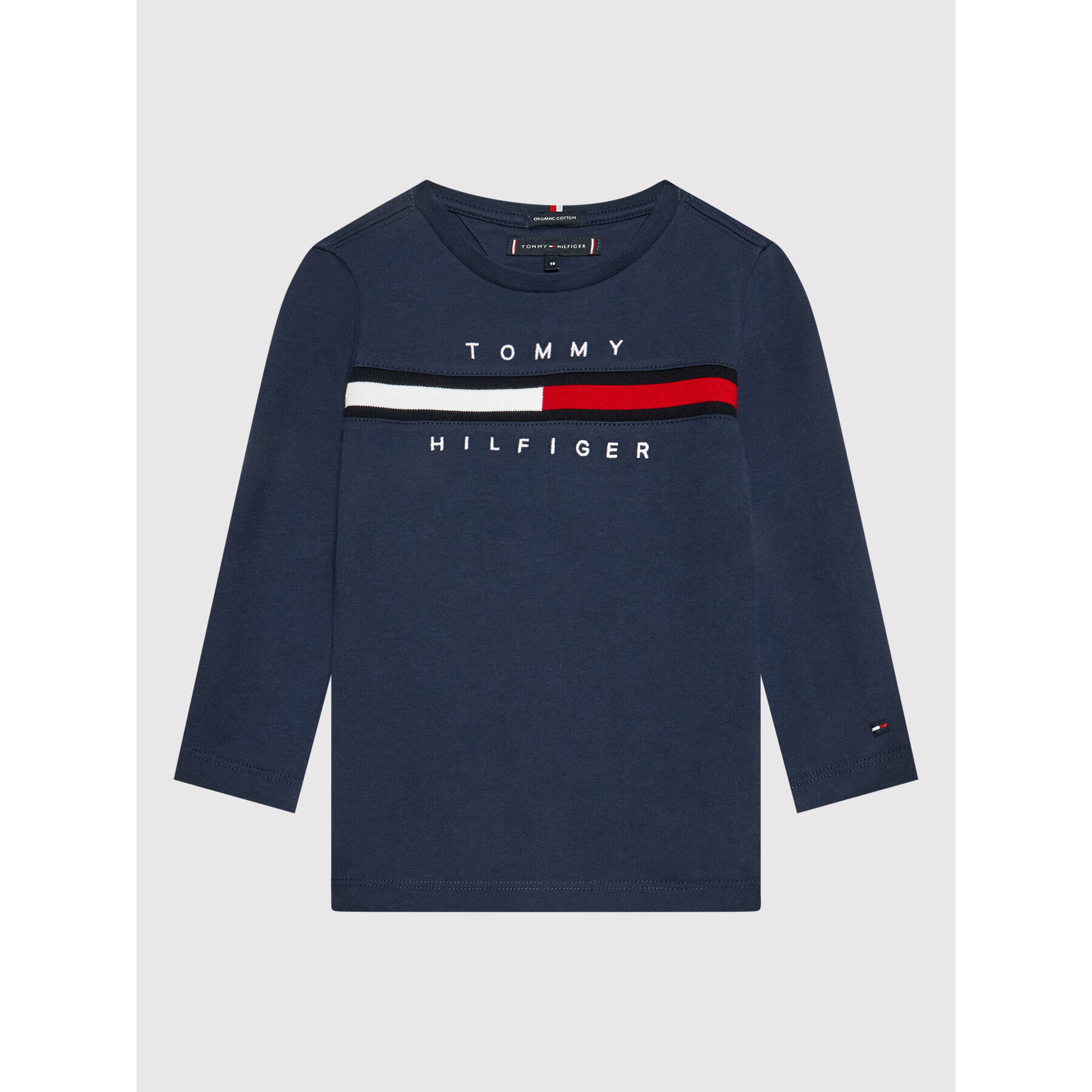 Tommy Hilfiger Bluză Flag Rib Insert KB0KB06951 M Bleumarin Regular Fit - Pled.ro