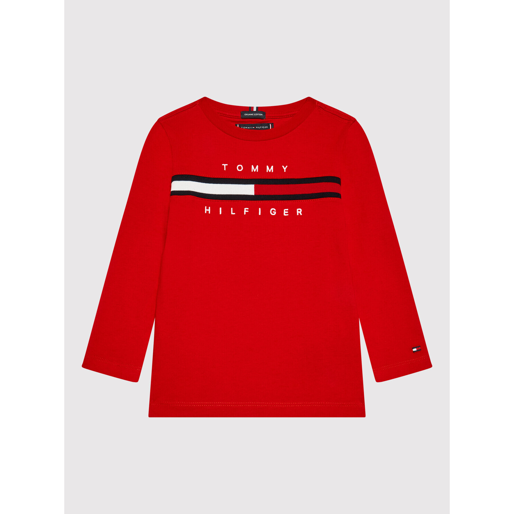 Tommy Hilfiger Bluză Flag Rib Insert KB0KB06951 M Roșu Regular Fit - Pled.ro