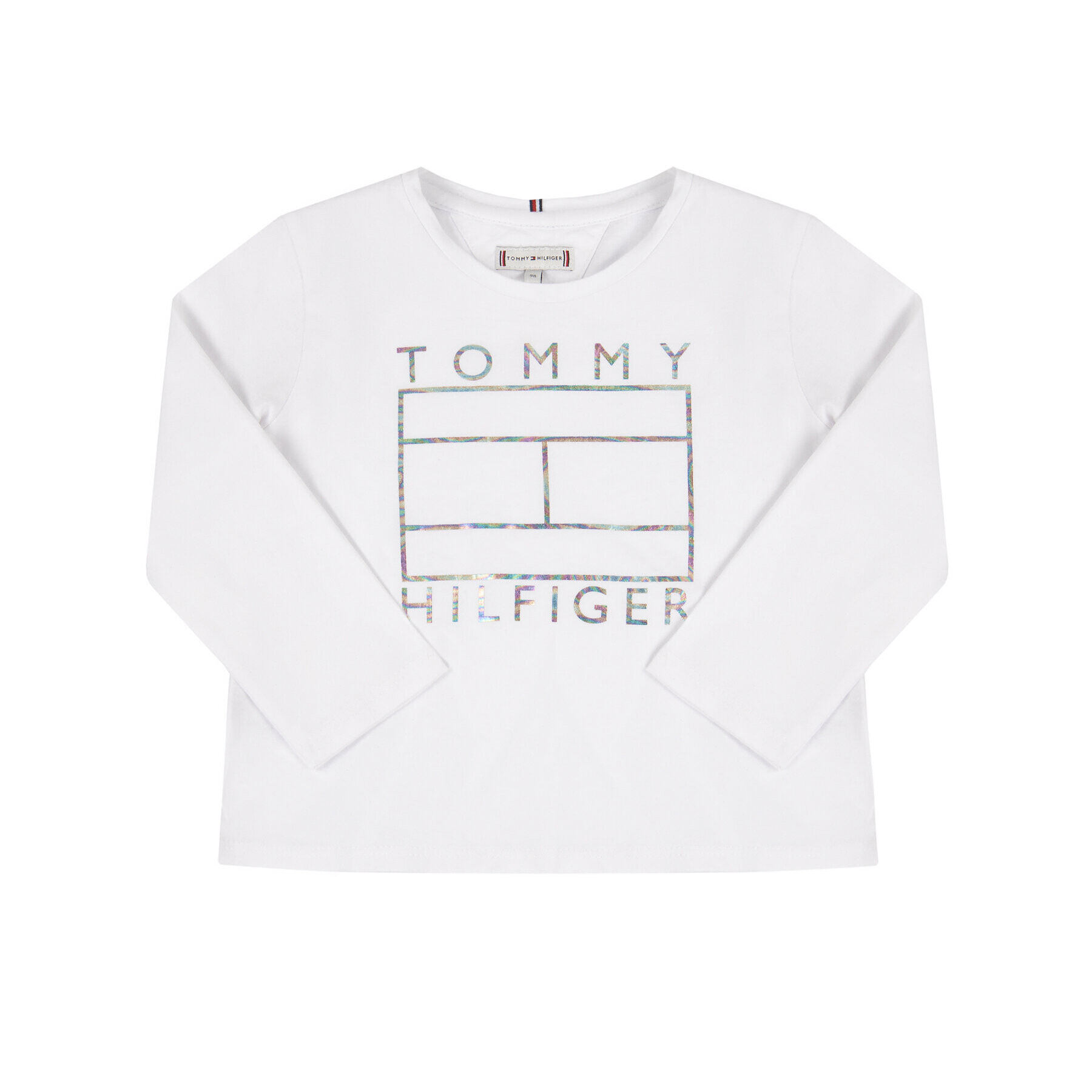 Tommy Hilfiger Bluză Foil Flag KG0KG04892 M Alb Regular Fit - Pled.ro