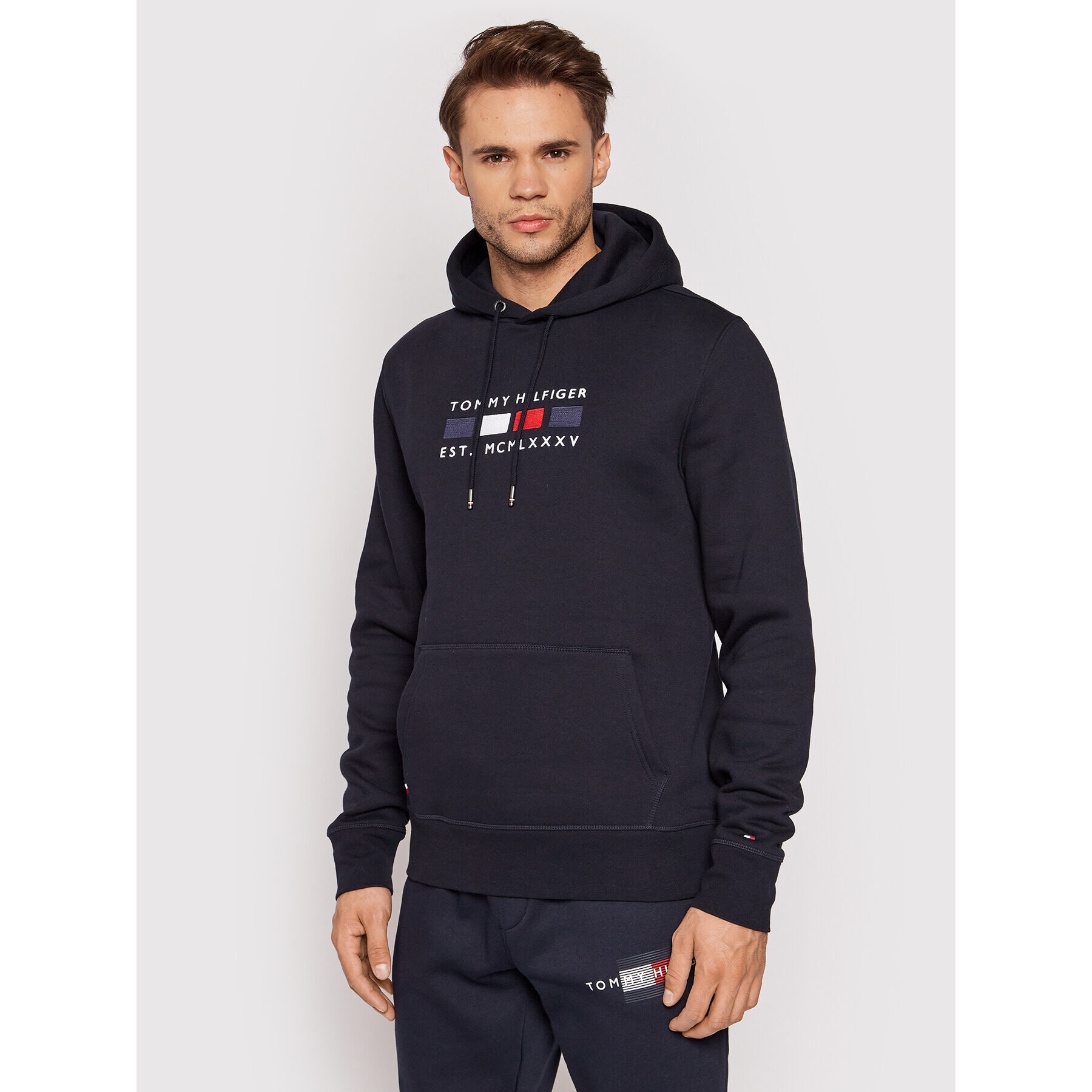 Tommy Hilfiger Bluză Four Flags MW0MW20132 Bleumarin Regular Fit - Pled.ro