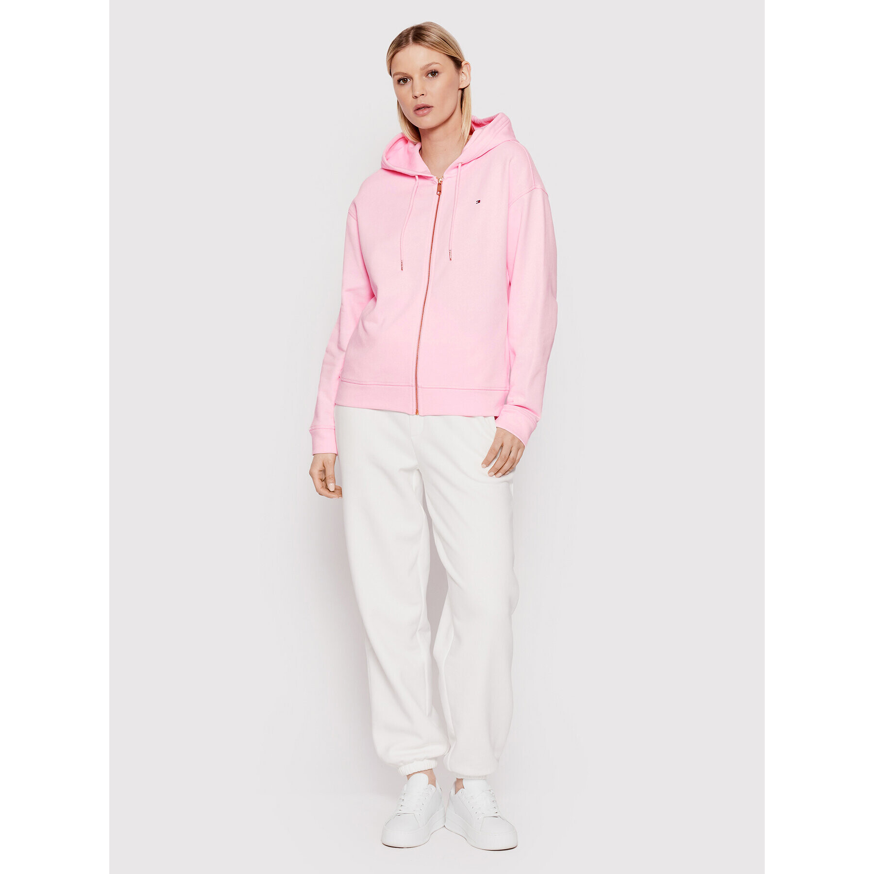 Tommy Hilfiger Bluză Full Zip WW0WW32304 Roz Relaxed Fit - Pled.ro