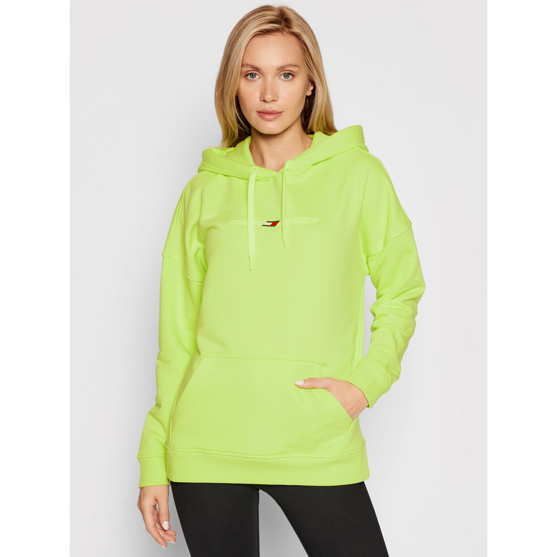 Tommy Hilfiger Bluză Graphic S10S100980 Verde Relaxed Fit - Pled.ro