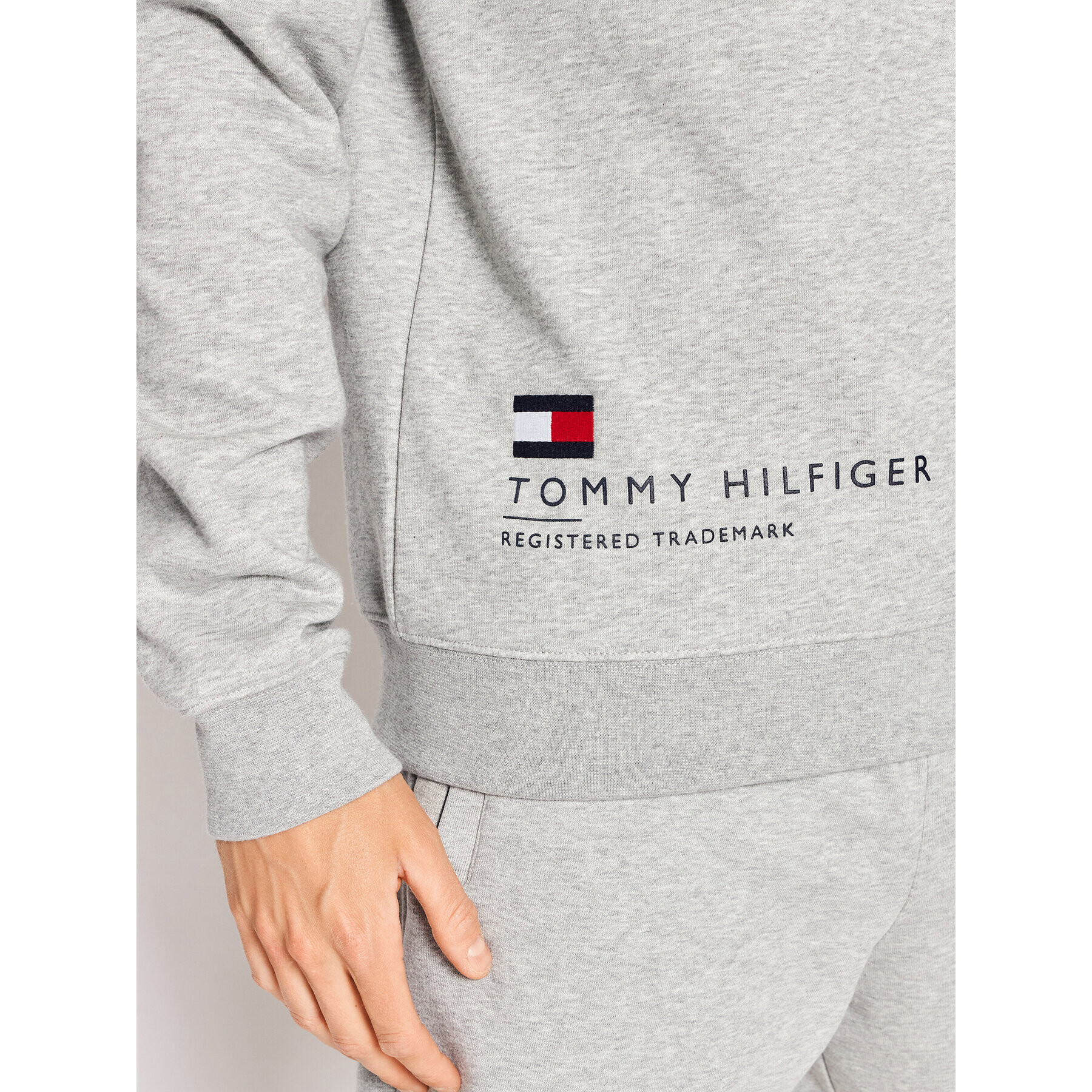 Tommy Hilfiger Bluză Hem Placement MW0MW25068 Gri Regular Fit - Pled.ro