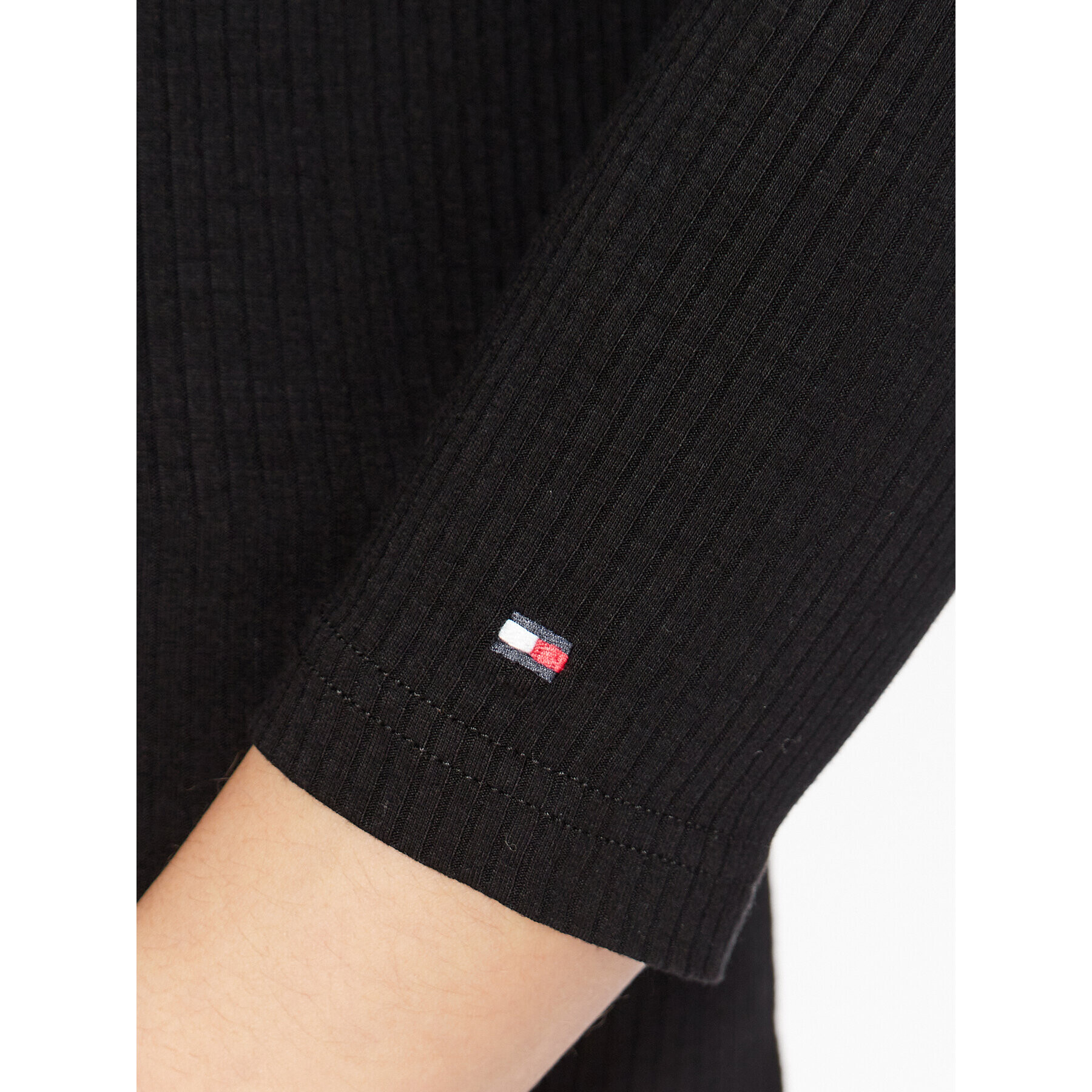 Tommy Hilfiger Bluză Henley WW0WW37874 Negru Slim Fit - Pled.ro