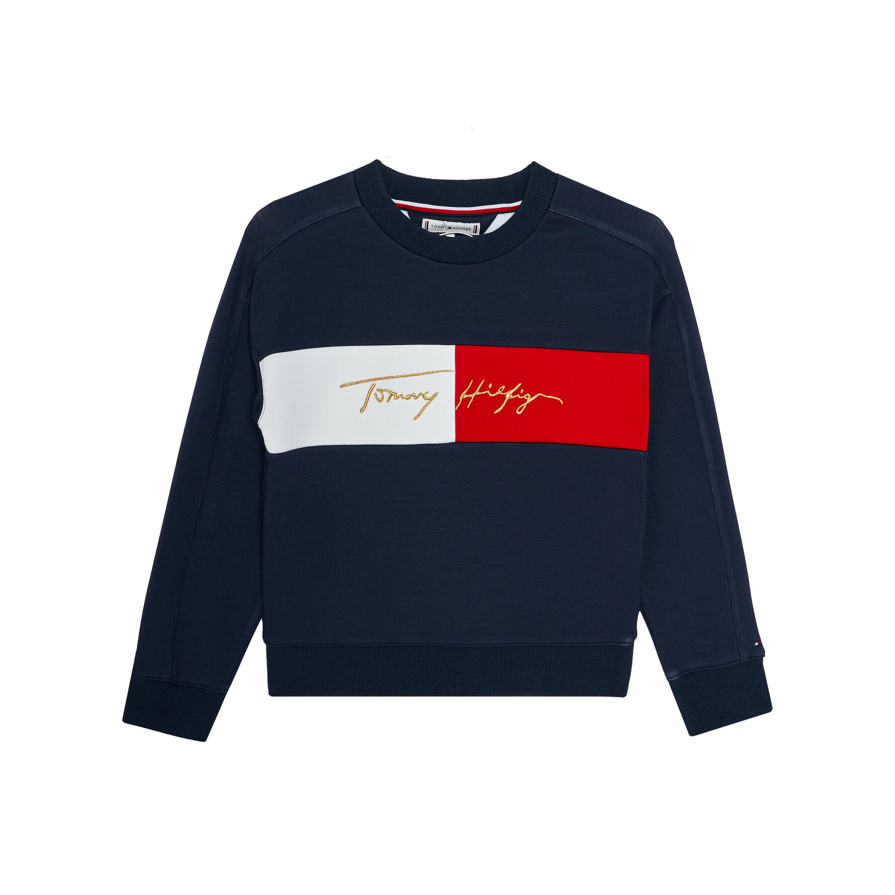 Tommy Hilfiger Bluză Icons Logo KG0KG05497 M Bleumarin Regular Fit - Pled.ro