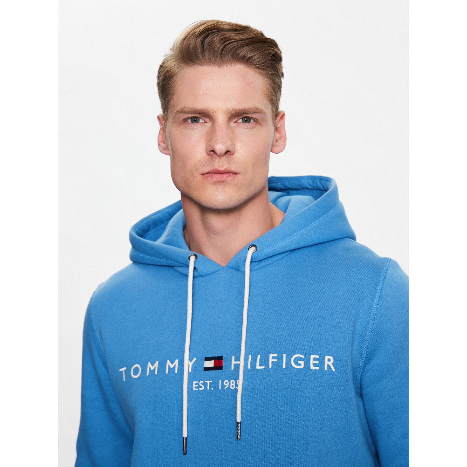 Tommy Hilfiger Bluză Logo MW0MW11599 Albastru Regular Fit - Pled.ro