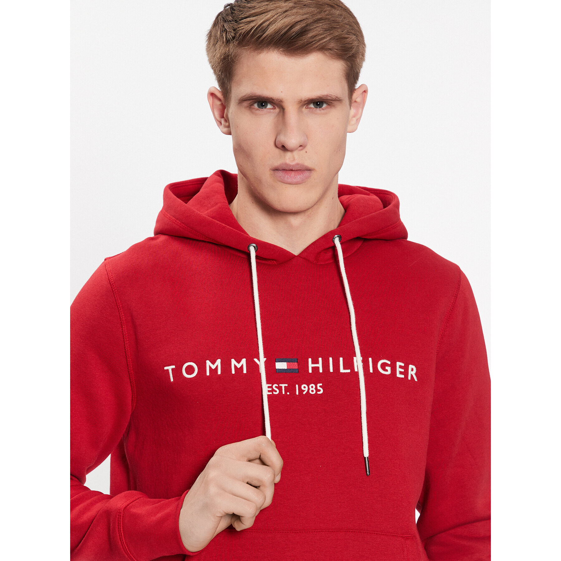 Tommy Hilfiger Bluză Logo MW0MW11599 Roșu Regular Fit - Pled.ro