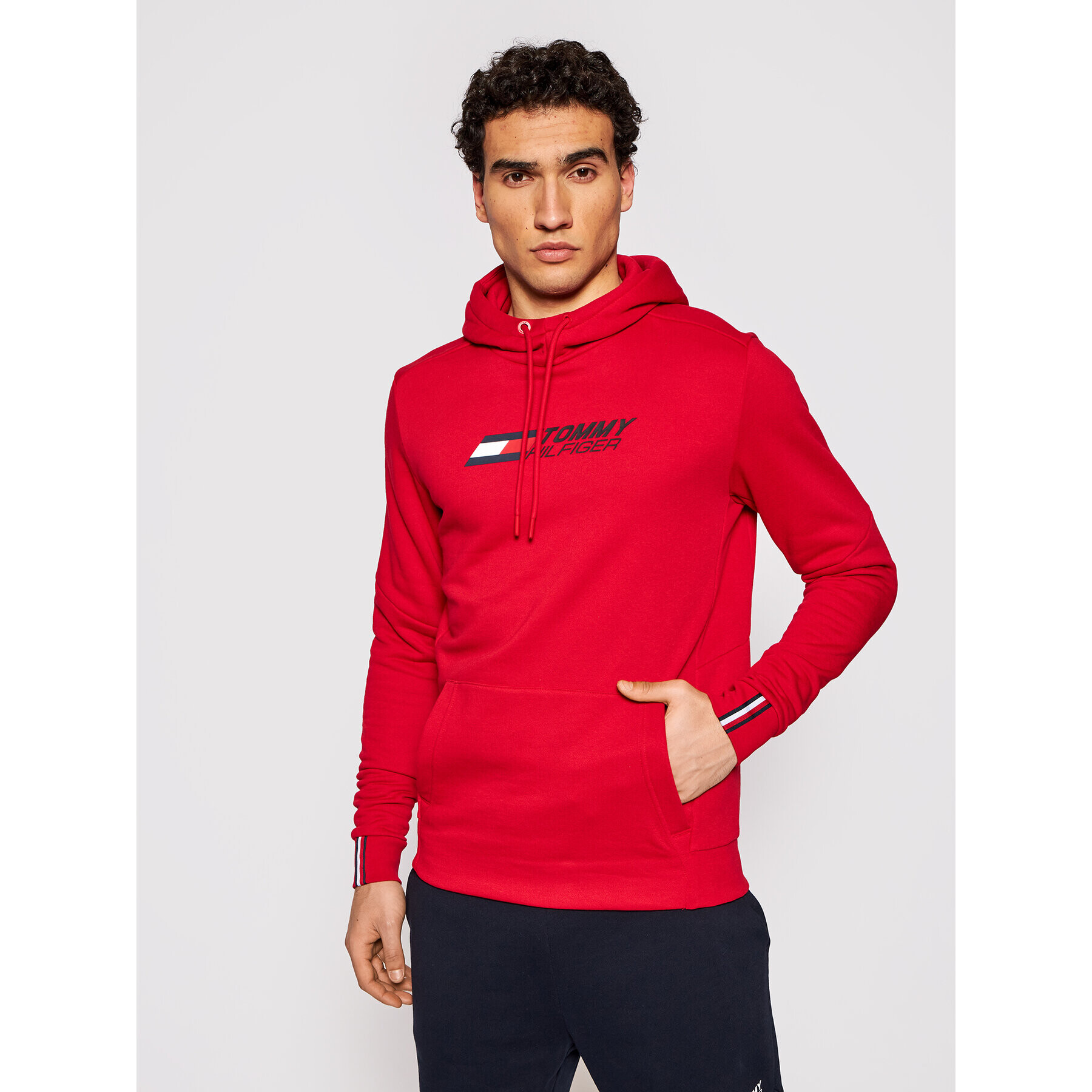 Tommy Hilfiger Bluză Logo MW0MW17255 Roșu Relaxed Fit - Pled.ro