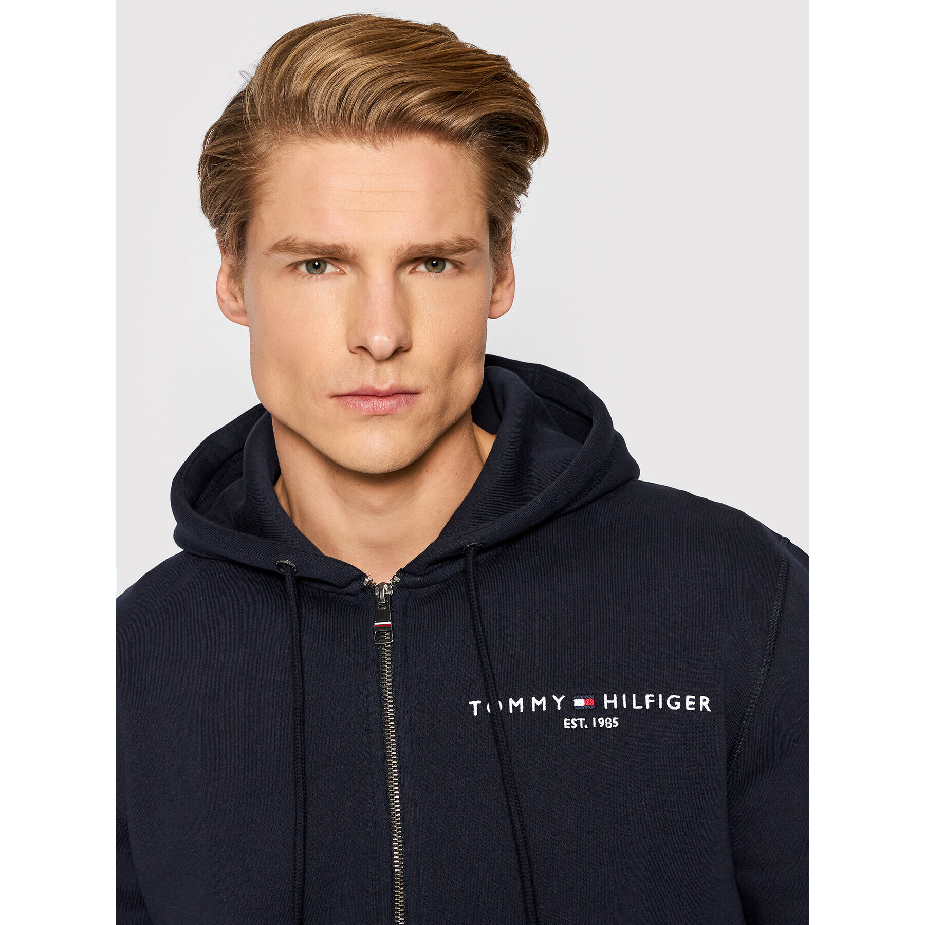 Tommy Hilfiger Bluză Logo MW0MW22197 Bleumarin Regular Fit - Pled.ro