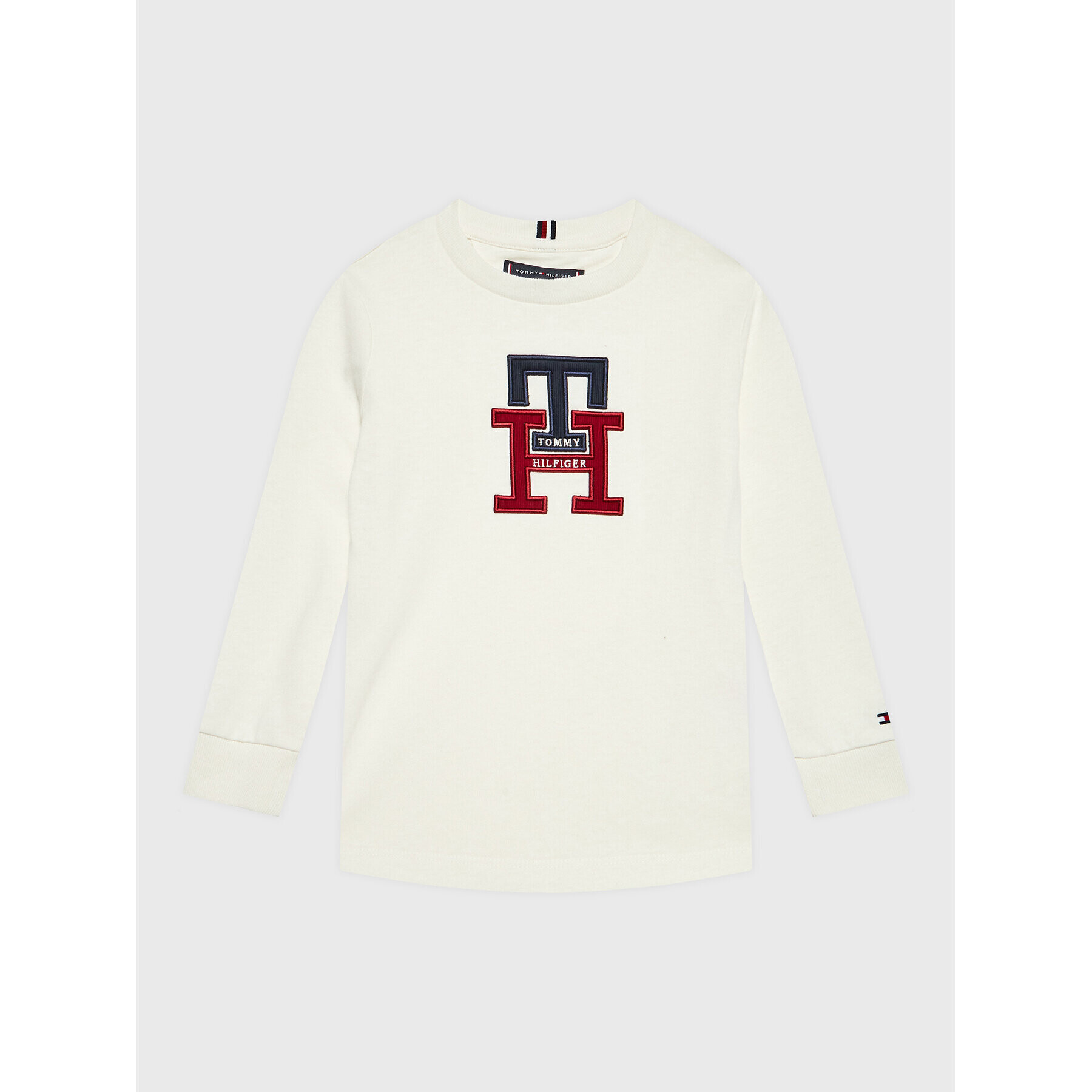 Tommy Hilfiger Bluză Lux Monogram KB0KB07801 M Écru Regular Fit - Pled.ro