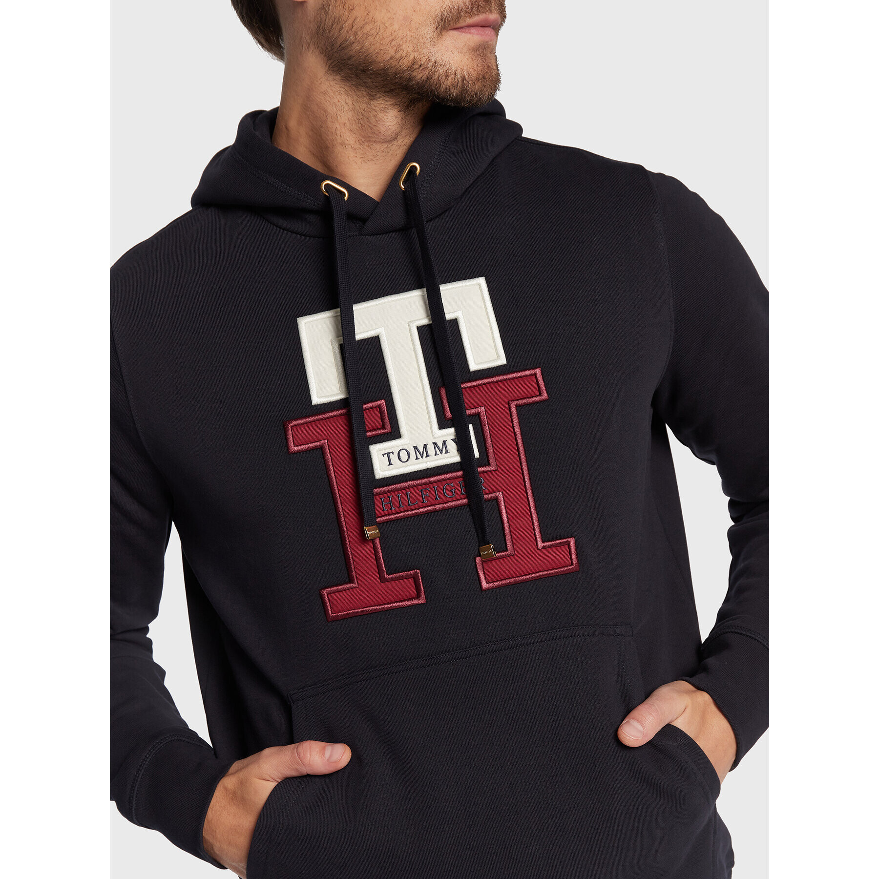 Tommy Hilfiger Bluză Lux Monogram MW0MW28187 Bleumarin Regular Fit - Pled.ro