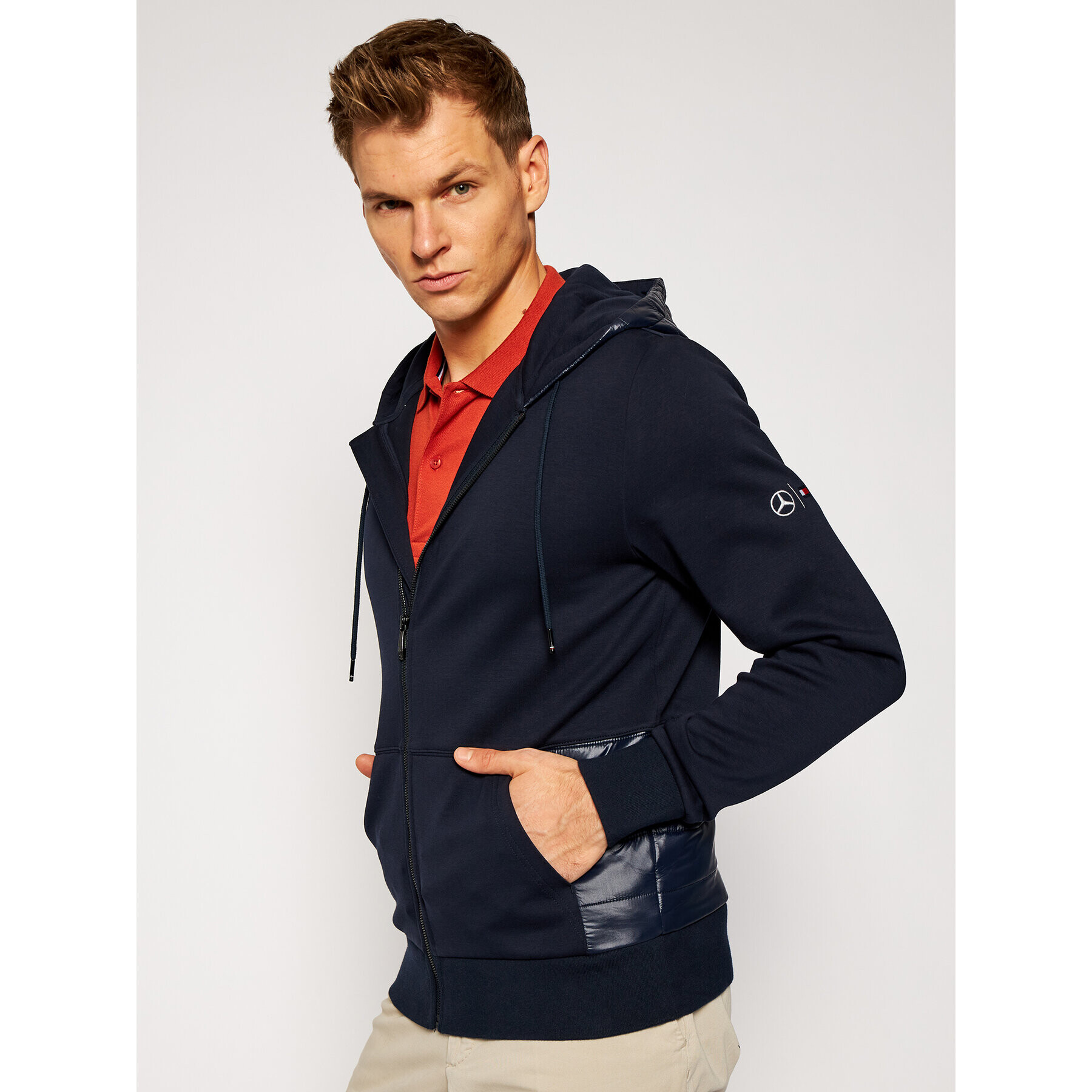 Tommy Hilfiger Bluză MERCEDES-BENZ Mixed Media TT0TT08491 Bleumarin Regular Fit - Pled.ro