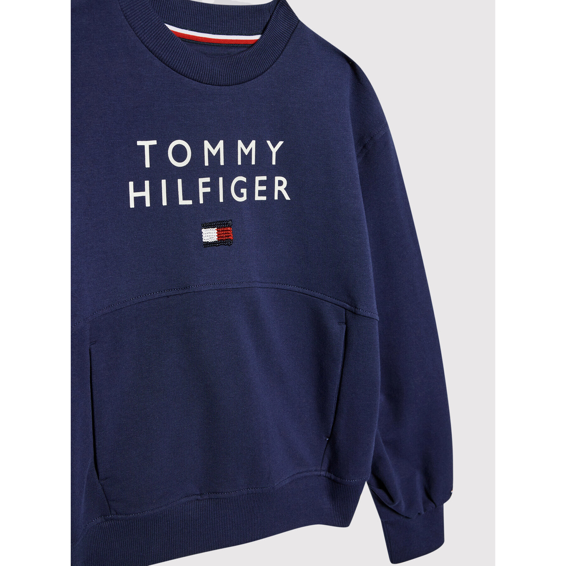 Tommy Hilfiger Bluză Pleated KG0KG06159 M Bleumarin Regular Fit - Pled.ro