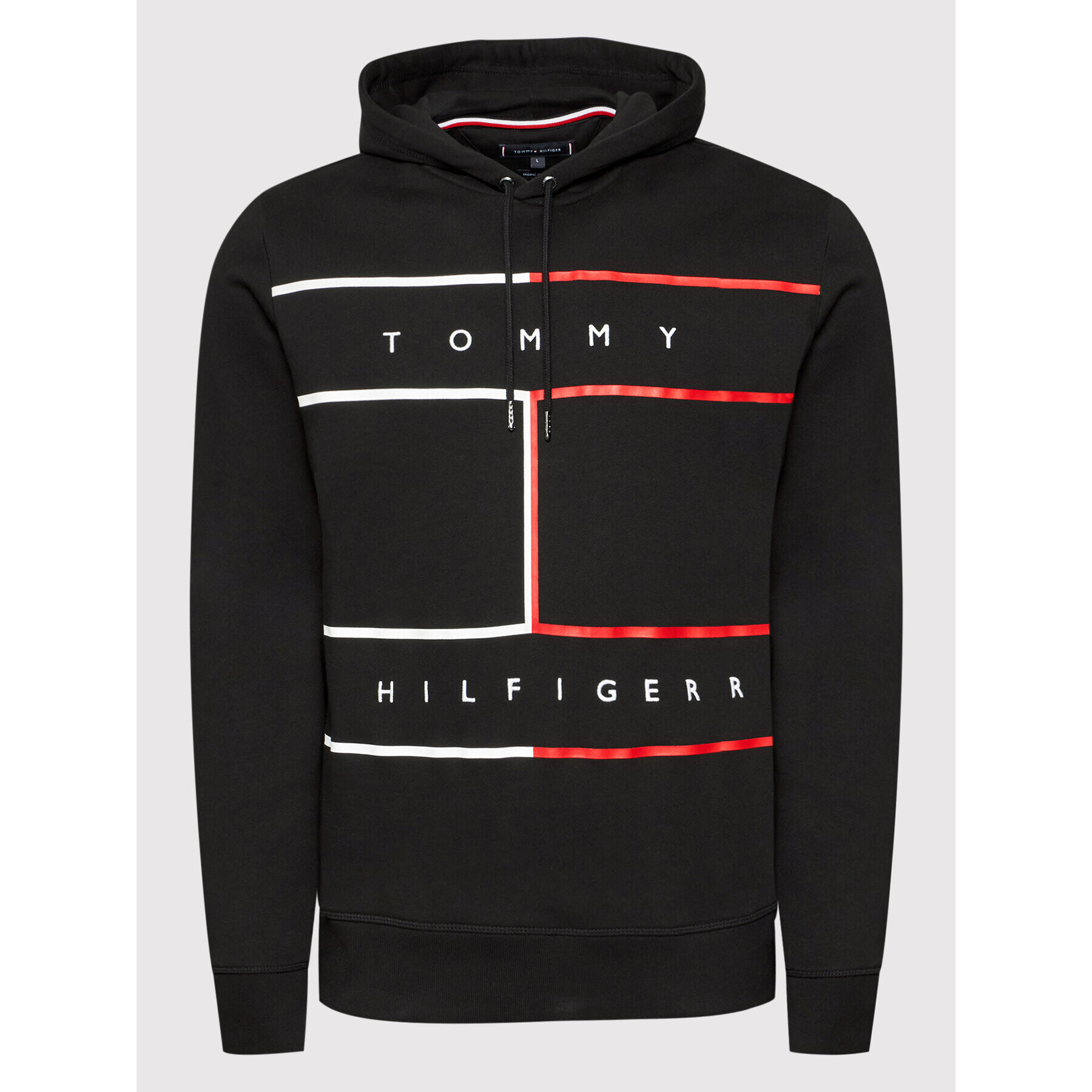 Tommy Hilfiger Bluză Rwb Flag MW0MW25048 Negru Regular Fit - Pled.ro