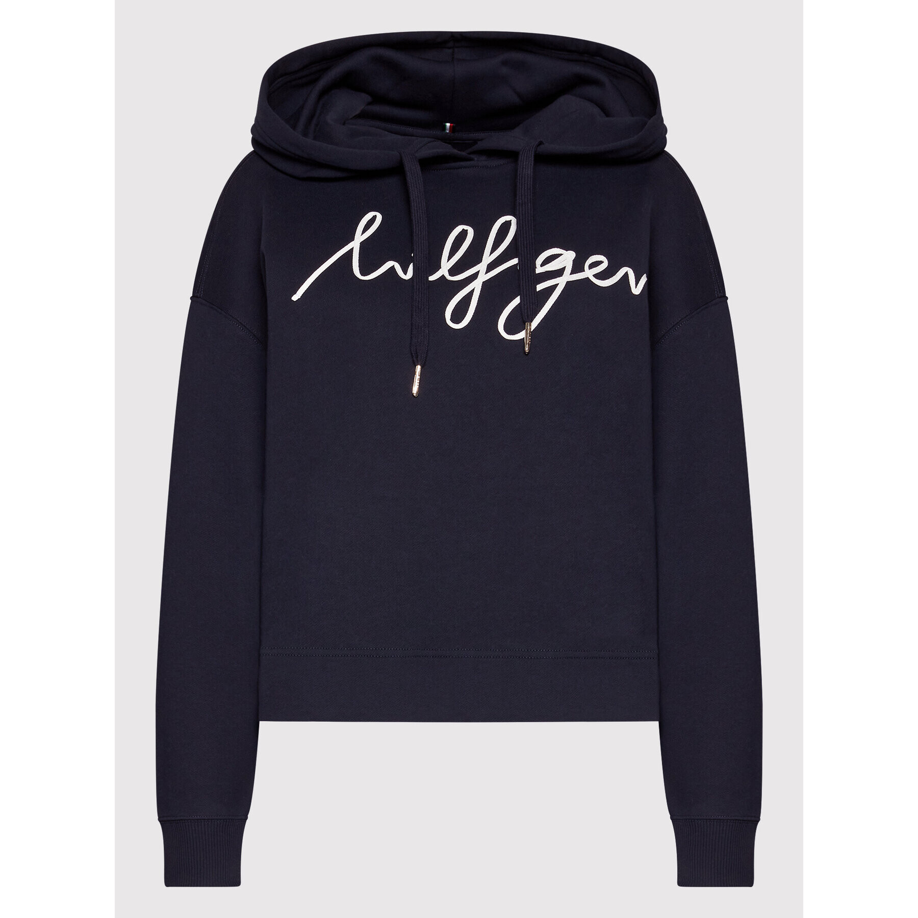 Tommy Hilfiger Bluză Script WW0WW34479 Bleumarin Relaxed Fit - Pled.ro