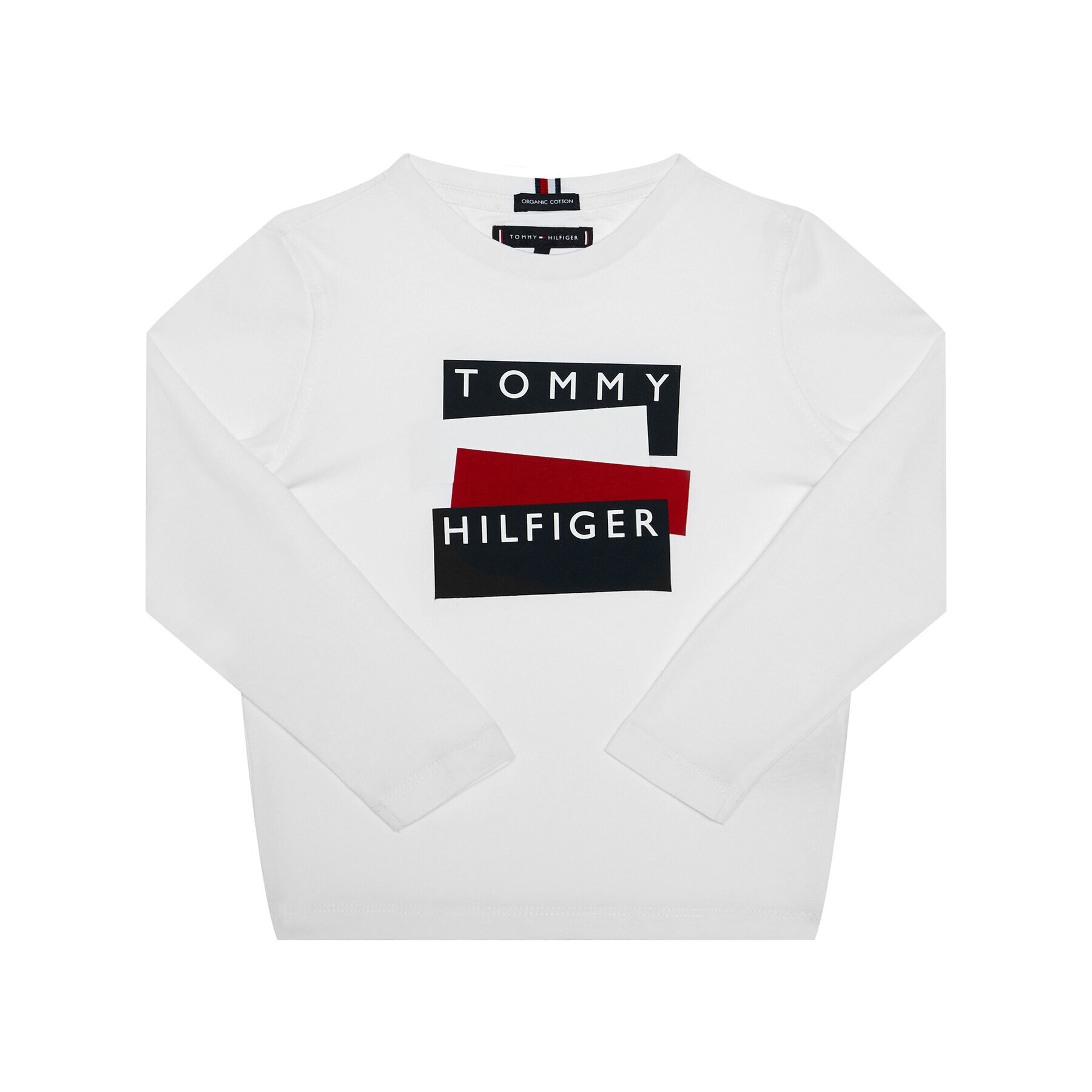 Tommy Hilfiger Bluză Sticker Tee KB0KB05977 M Alb Regular Fit - Pled.ro