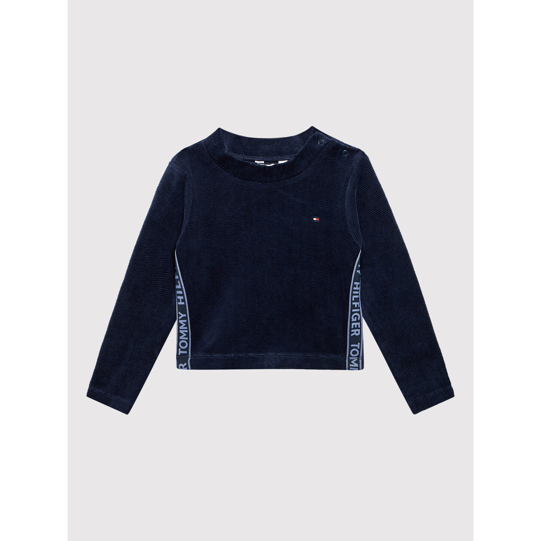 Tommy Hilfiger Bluză Tape Knit KG0KG06316 D Bleumarin Regular Fit - Pled.ro