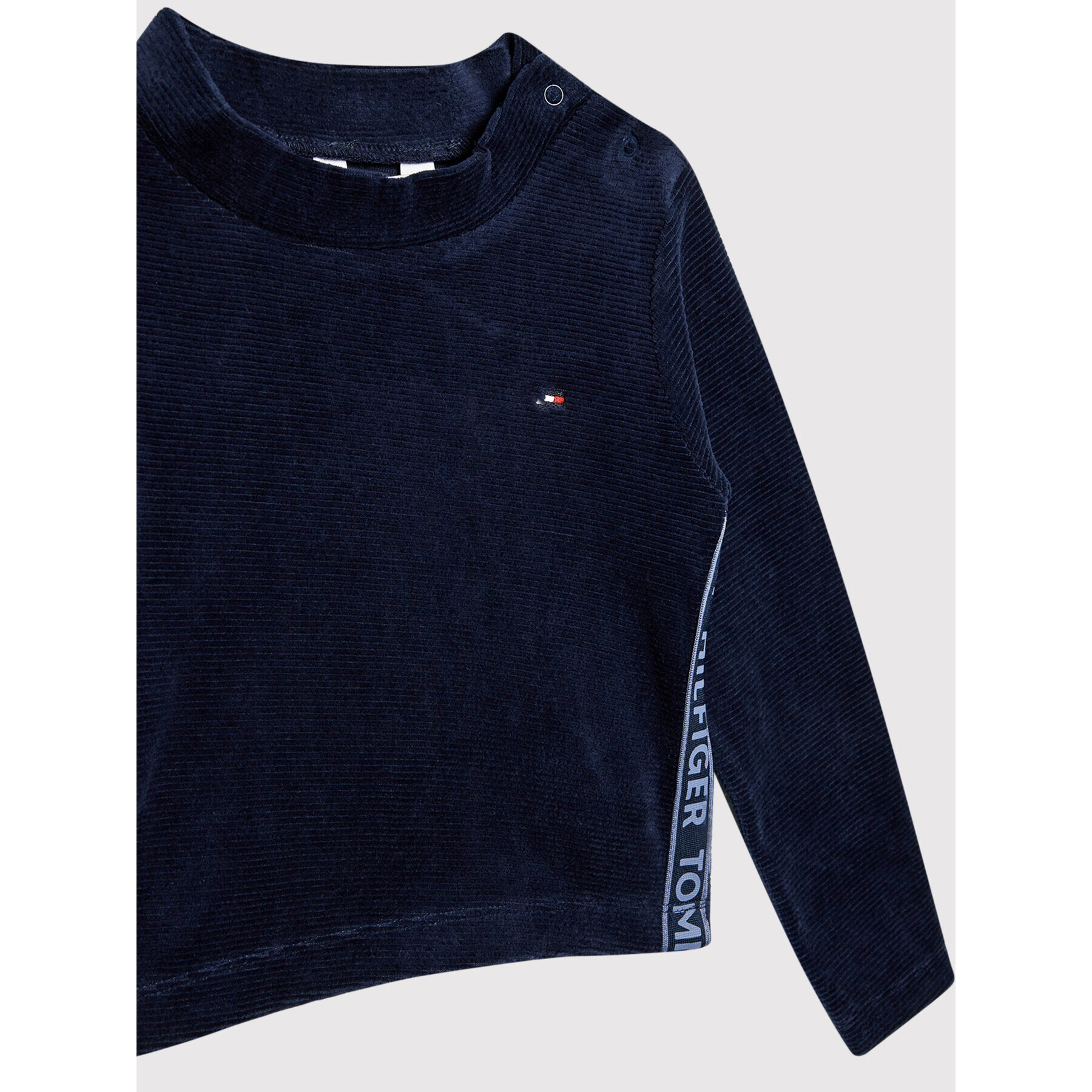 Tommy Hilfiger Bluză Tape Knit KG0KG06316 D Bleumarin Regular Fit - Pled.ro