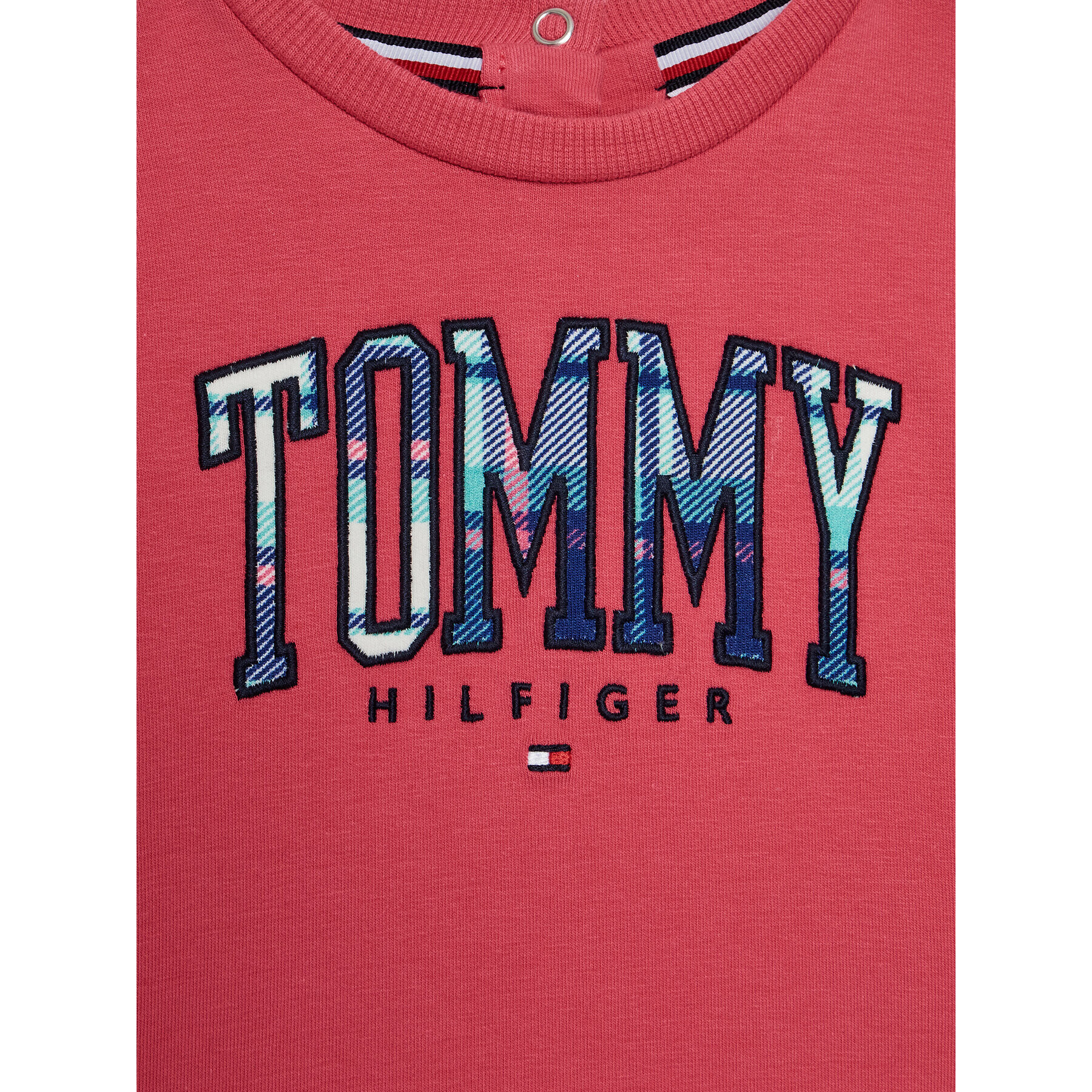 Tommy Hilfiger Bluză Tartan Logo KG0KG07098 M Roz Regular Fit - Pled.ro