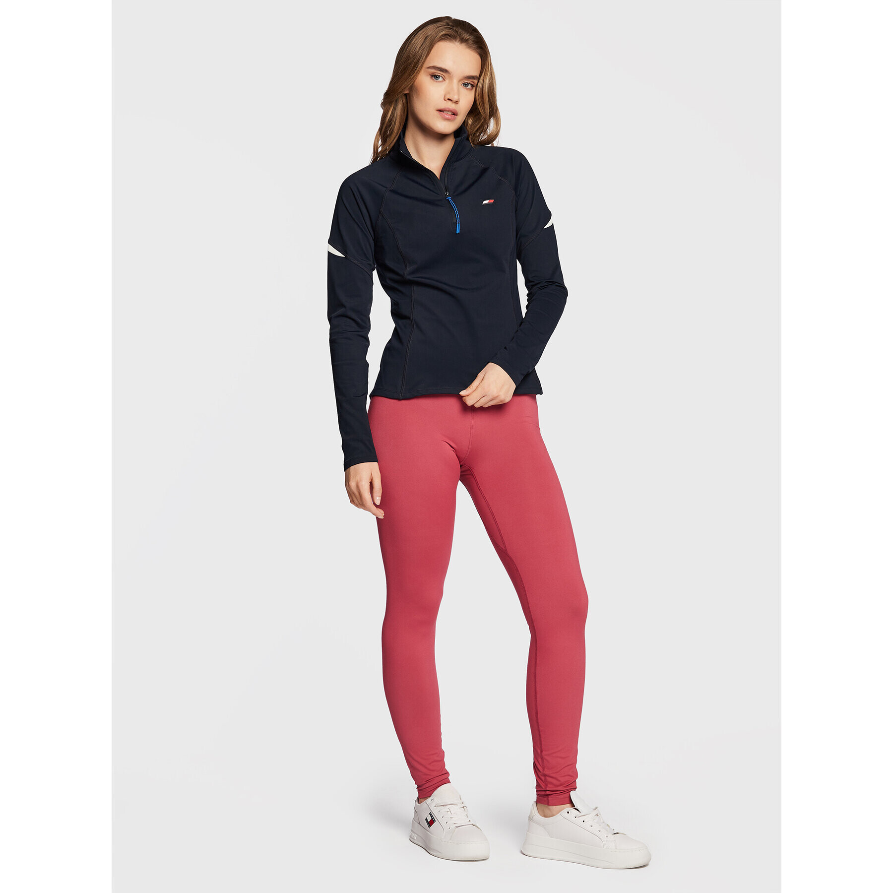 Tommy Hilfiger Bluză tehnică Reflective Thermal S10S101484 Bleumarin Slim Fit - Pled.ro