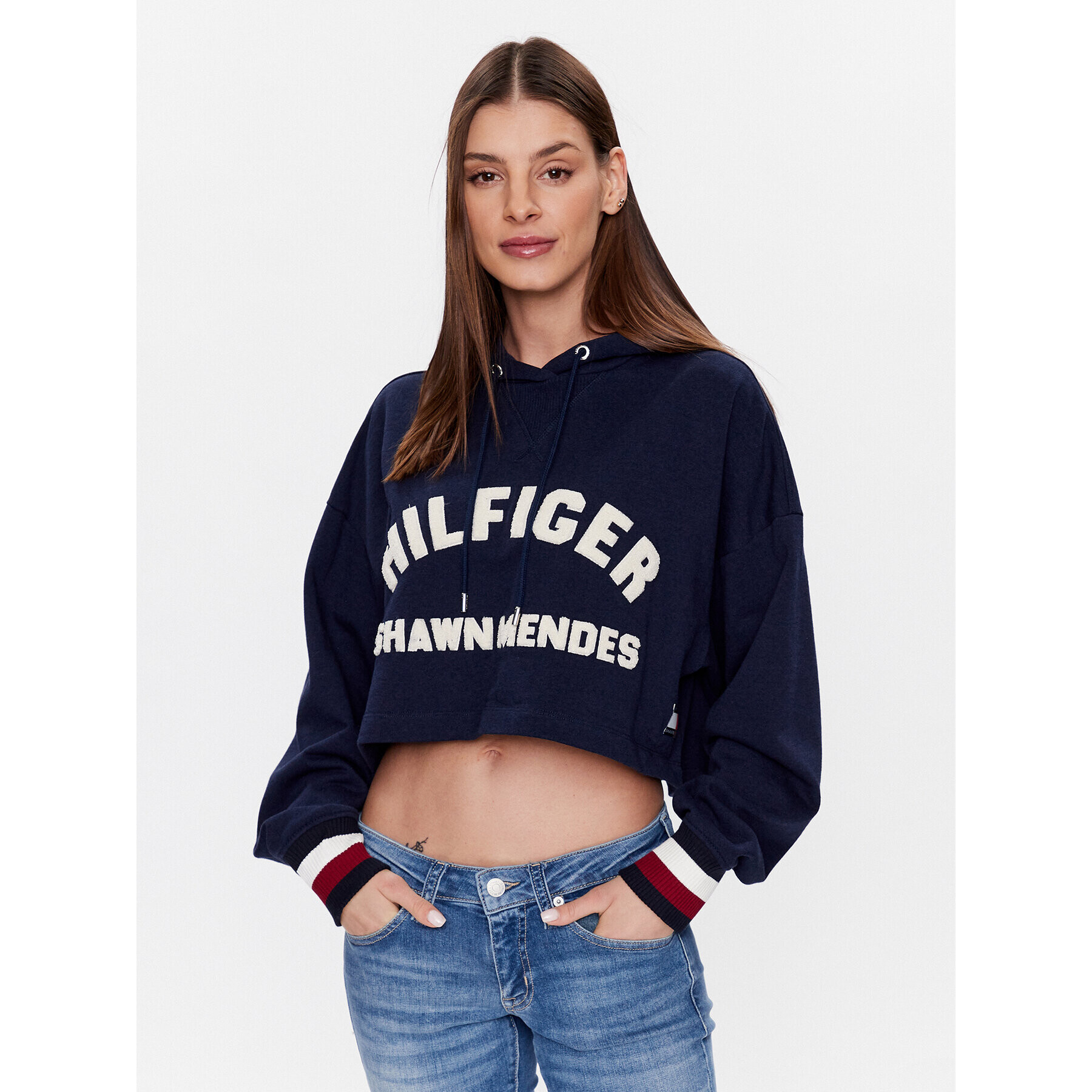 Tommy Hilfiger Bluză ThxSm WW0WW38984 Bleumarin Relaxed Fit - Pled.ro