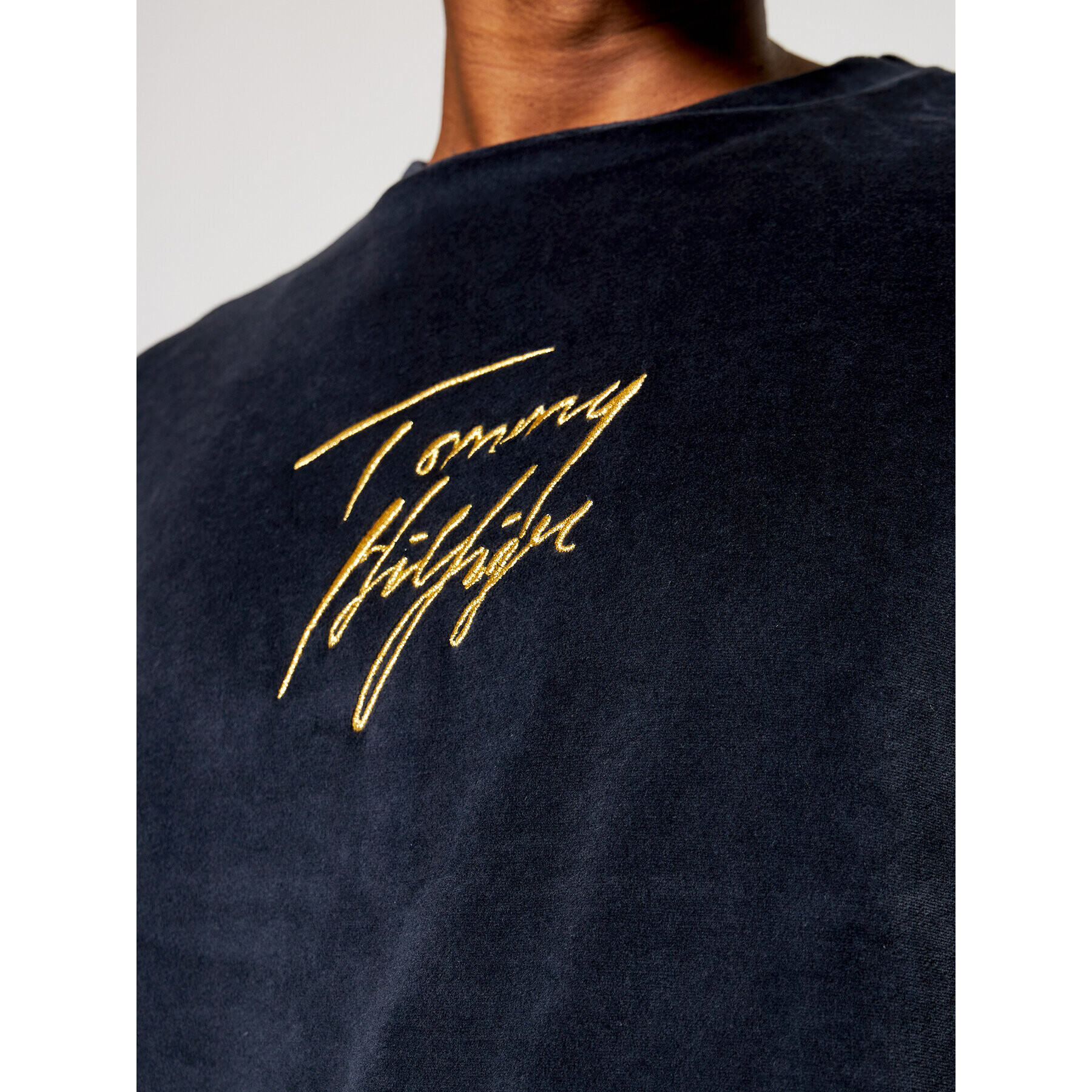 Tommy Hilfiger Bluză Track Ls Velour UM0UM01935 Bleumarin Regular Fit - Pled.ro