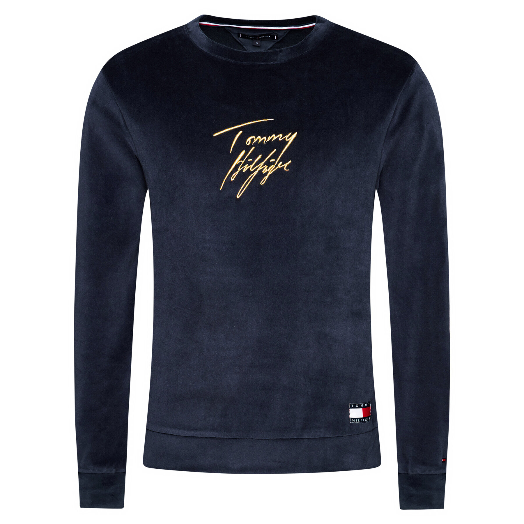 Tommy Hilfiger Bluză Track Ls Velour UM0UM01935 Bleumarin Regular Fit - Pled.ro