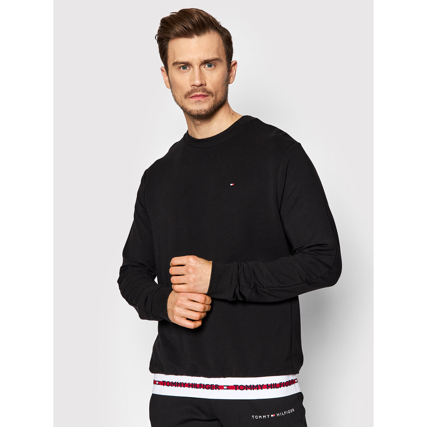 Tommy Hilfiger Bluză Track Top UM0UM01928 Negru Regular Fit - Pled.ro