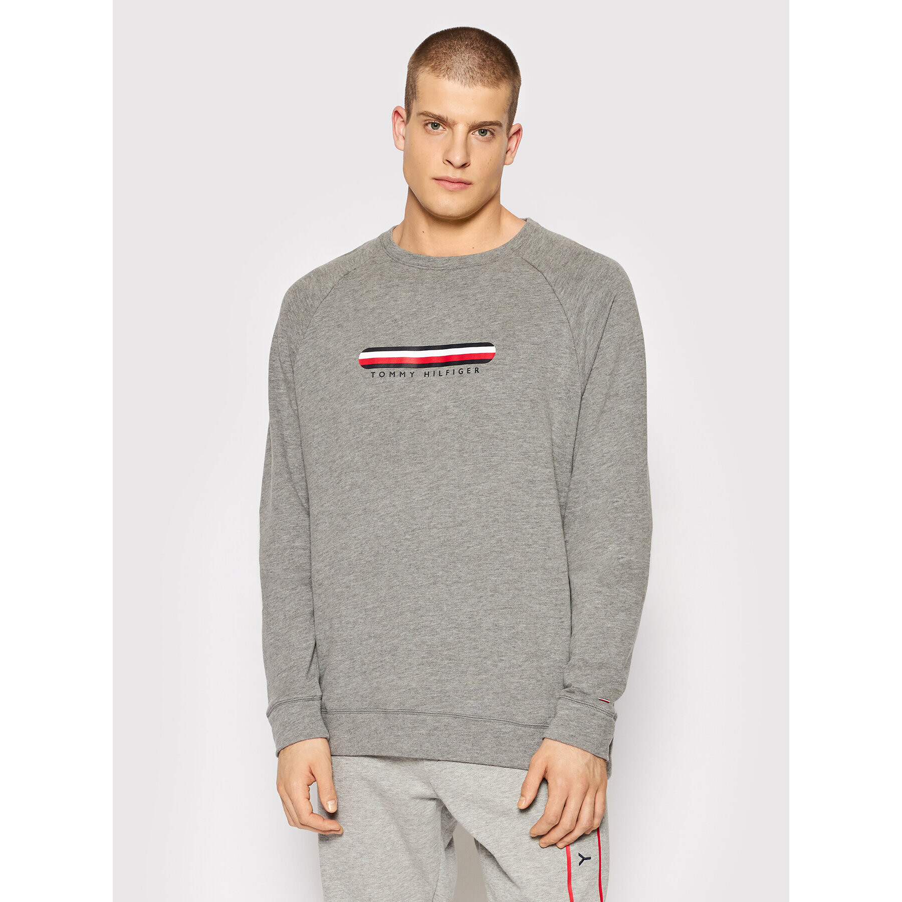 Tommy Hilfiger Bluză Track Top UM0UM02363 Gri Regular Fit - Pled.ro