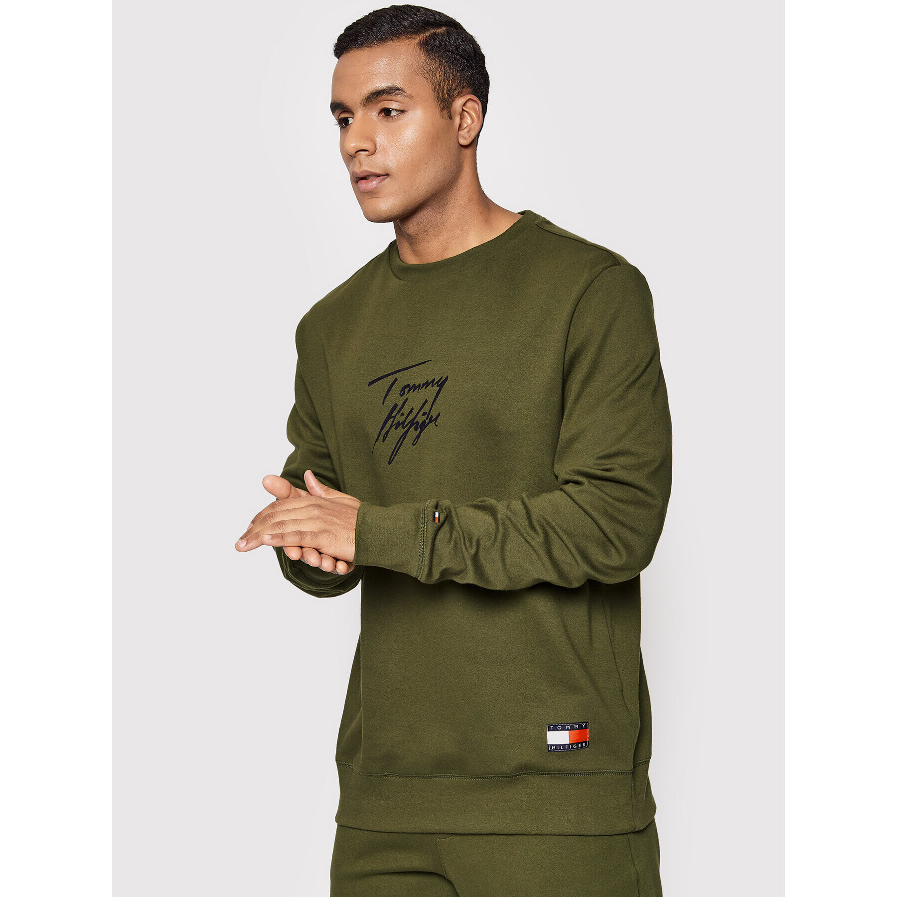 Tommy Hilfiger Bluză Track UM0UM01798 Verde Regular Fit - Pled.ro