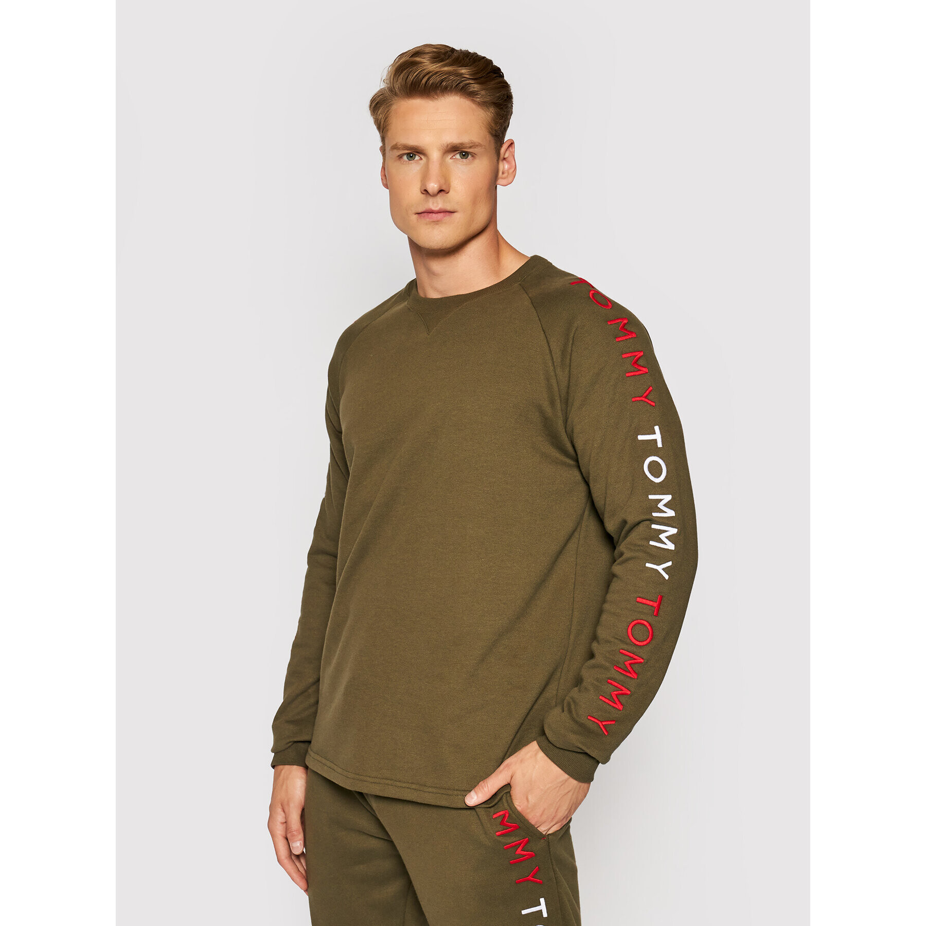 Tommy Hilfiger Bluză Track UM0UM02133 Verde Regular Fit - Pled.ro