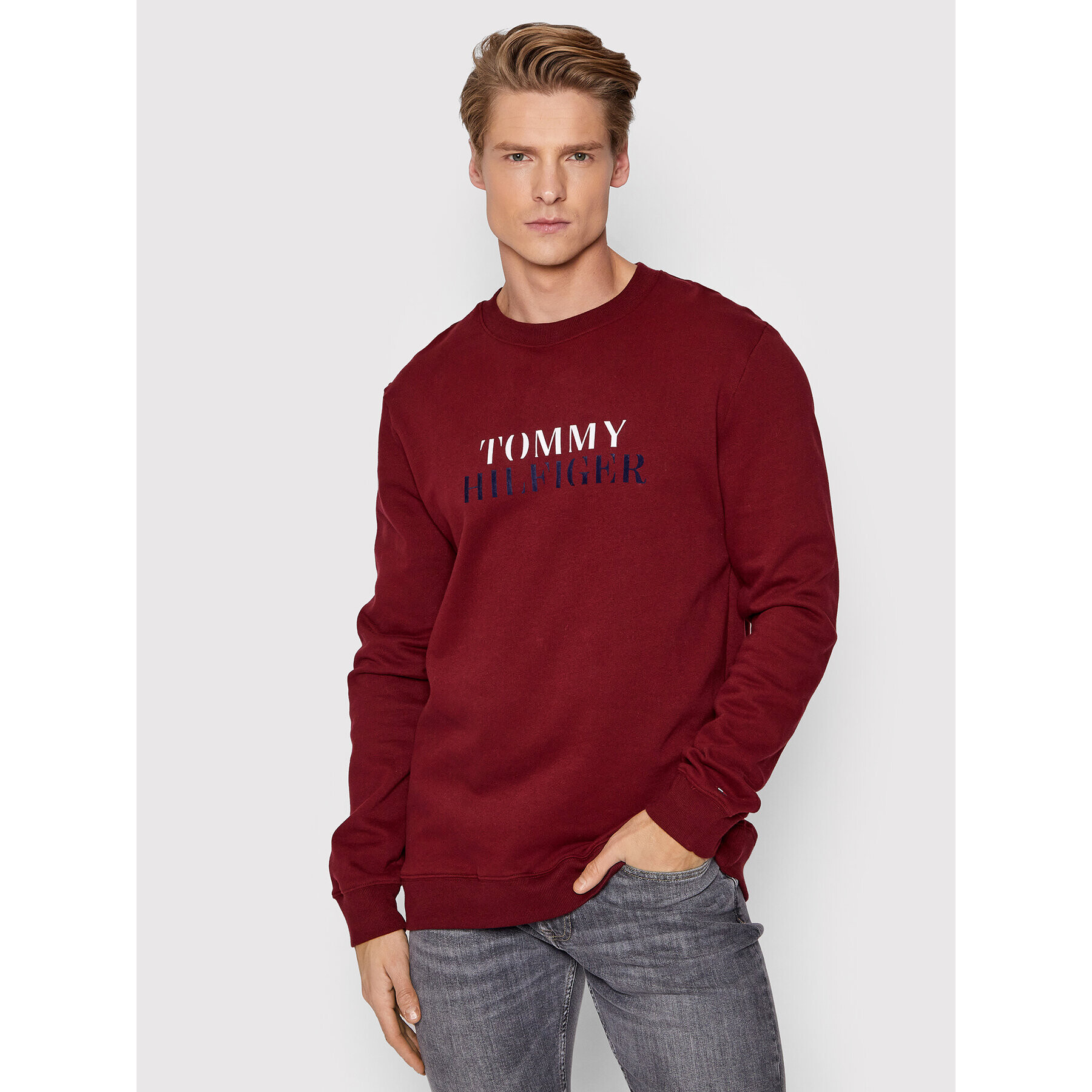 Tommy Hilfiger Bluză Track UM0UM02366 Vișiniu Regular Fit - Pled.ro