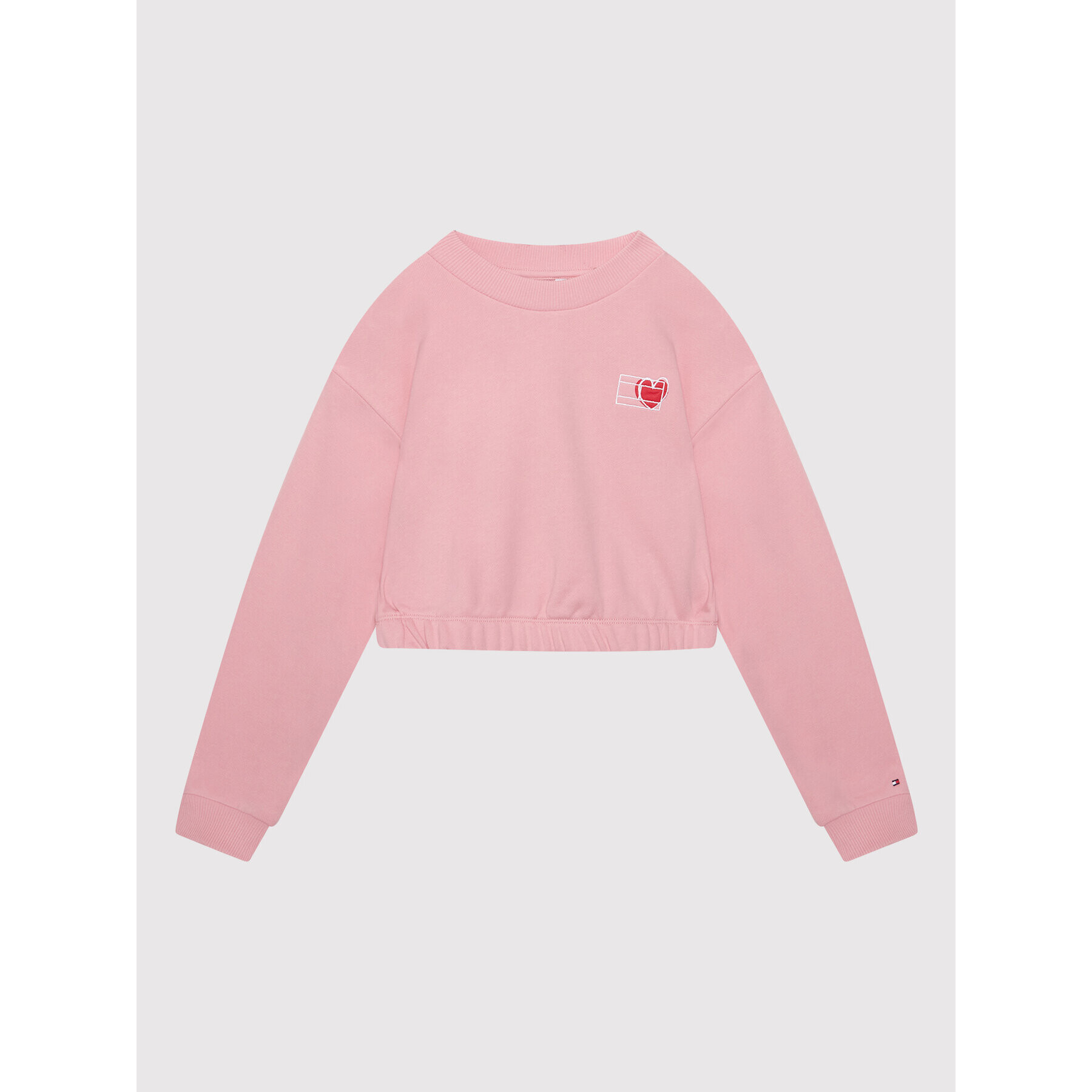 Tommy Hilfiger Bluză Valentines Day KG0KG06786 Roz Cropped Fit - Pled.ro