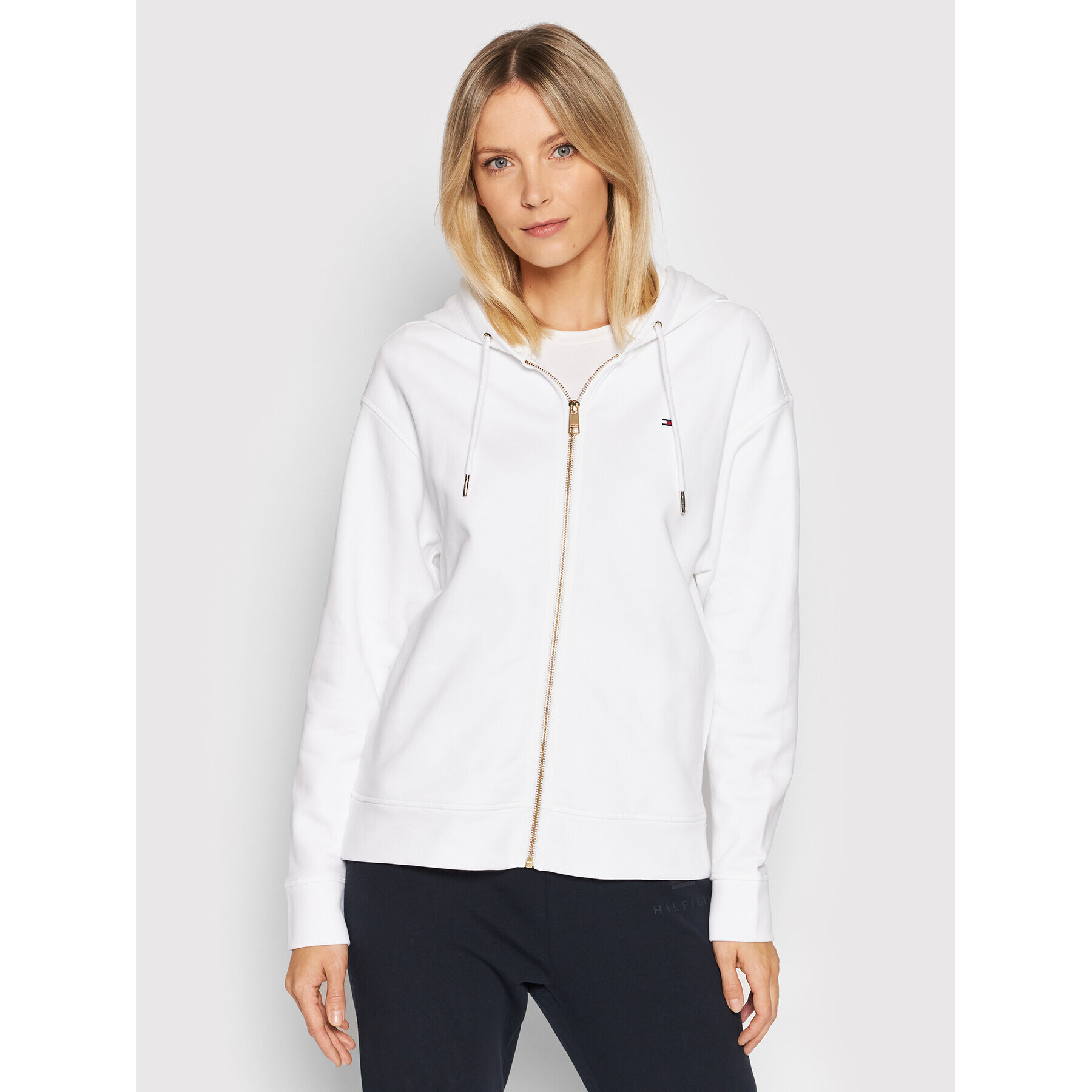 Tommy Hilfiger Bluză WW0WW32304 Alb Relaxed Fit - Pled.ro