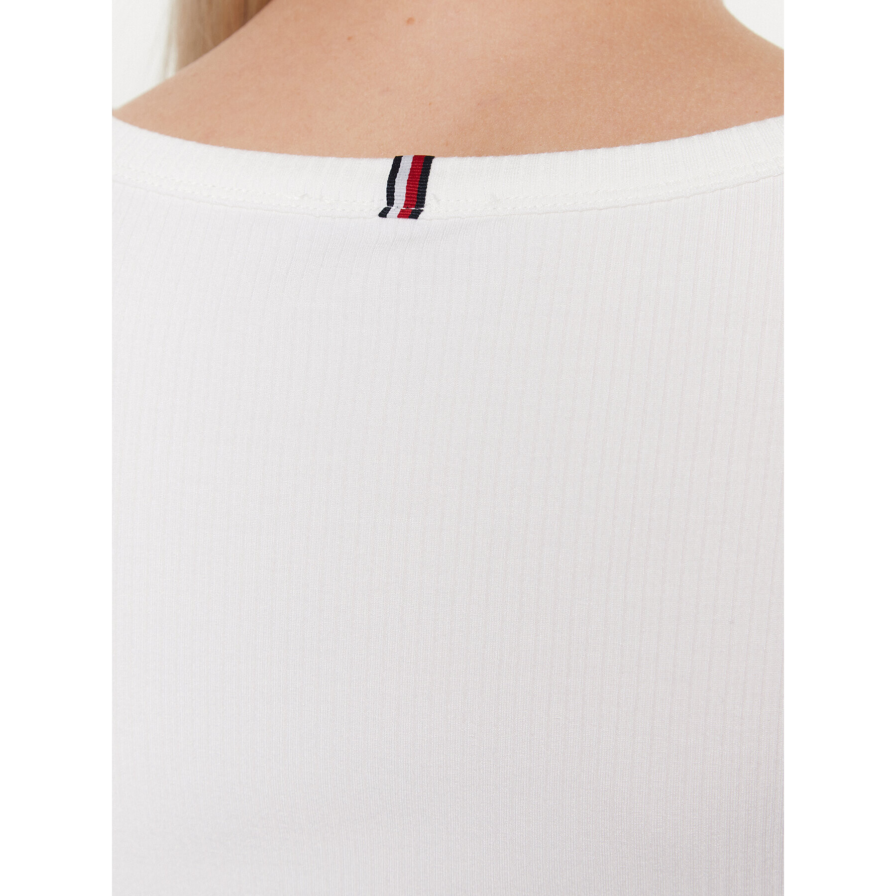 Tommy Hilfiger Bluză WW0WW38869 Alb Slim Fit - Pled.ro