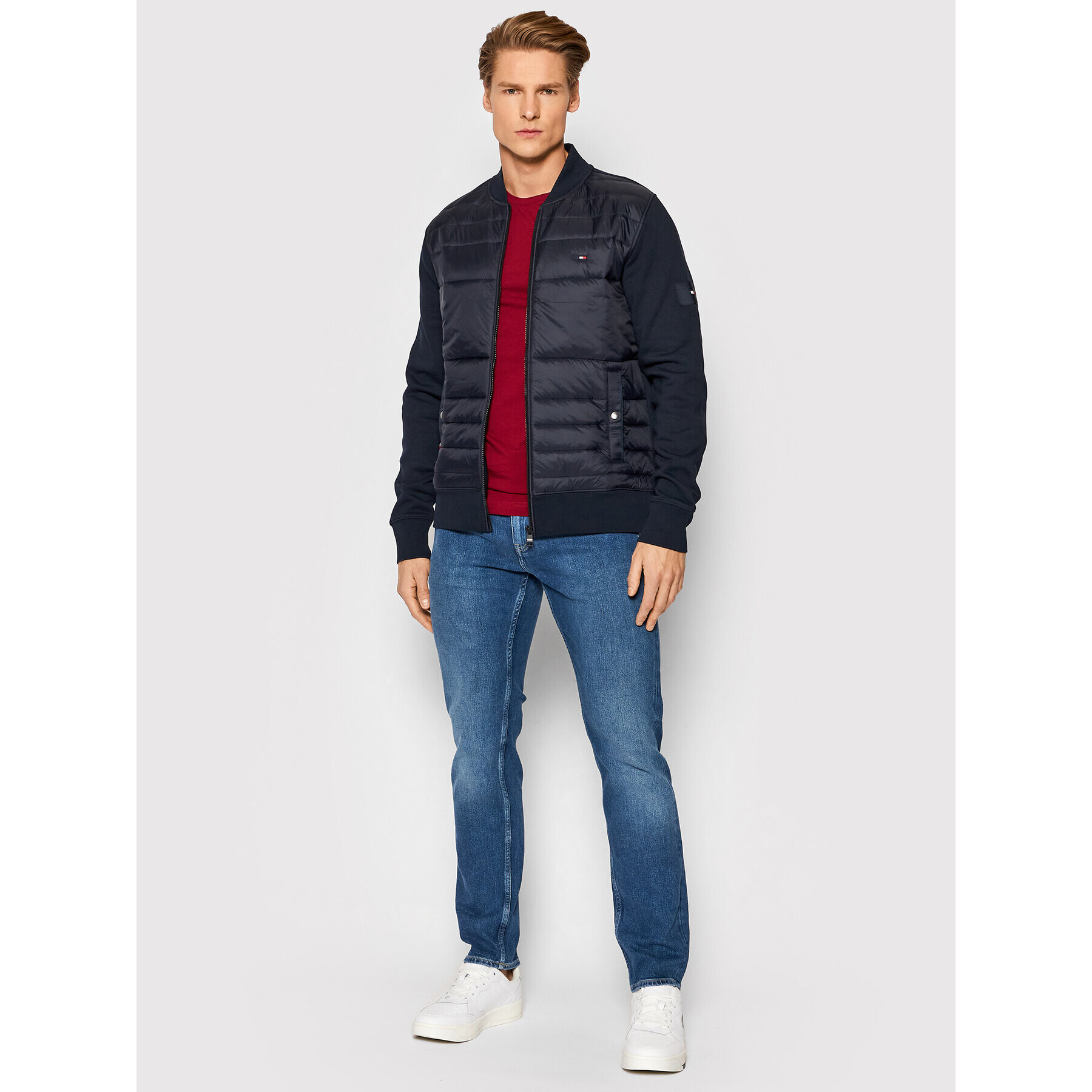 Tommy Hilfiger Bluză Zip Through MW0MW22122 Bleumarin Regular Fit - Pled.ro