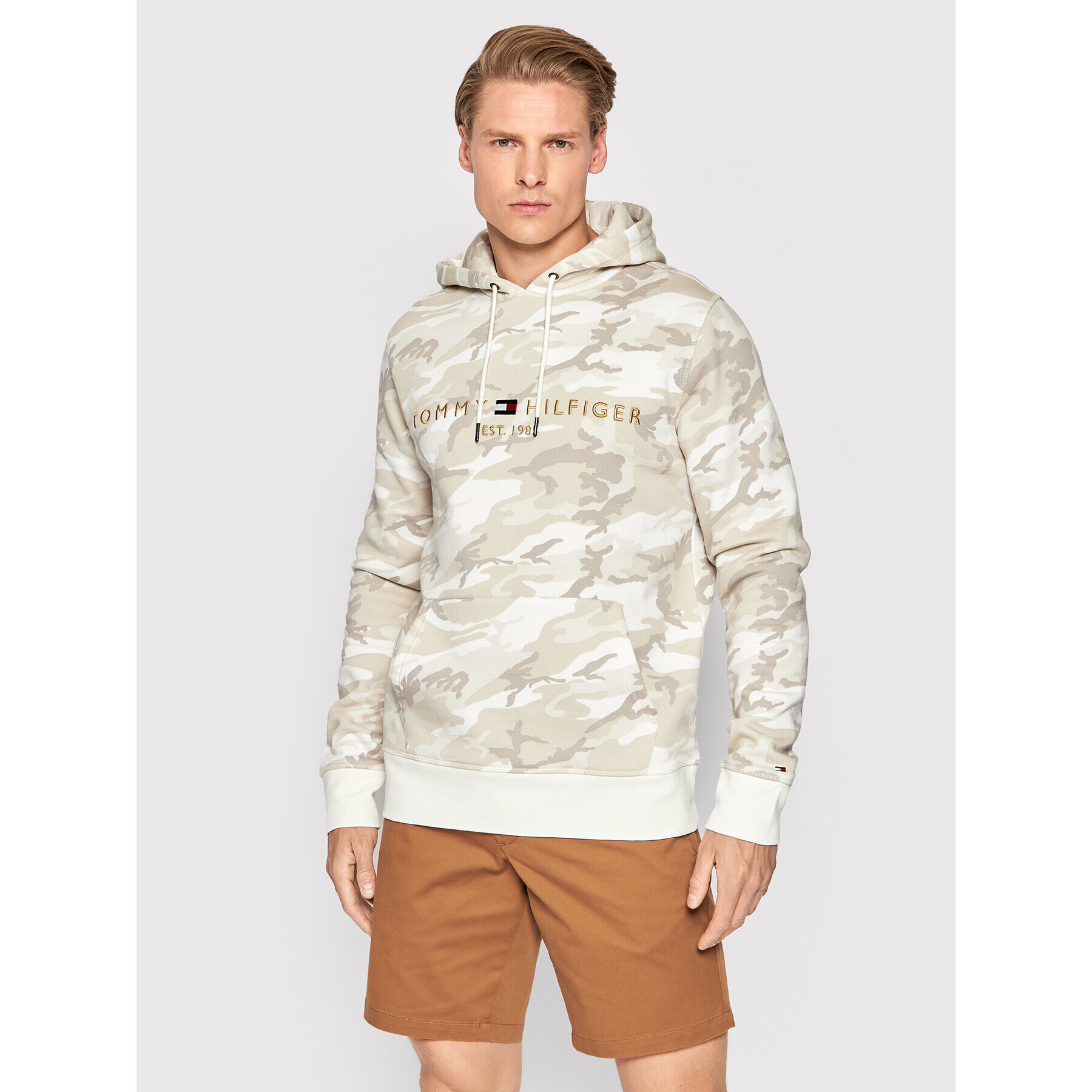 Tommy Hilfiger Bluză Camo MW0MW24151 Bej Regular Fit - Pled.ro