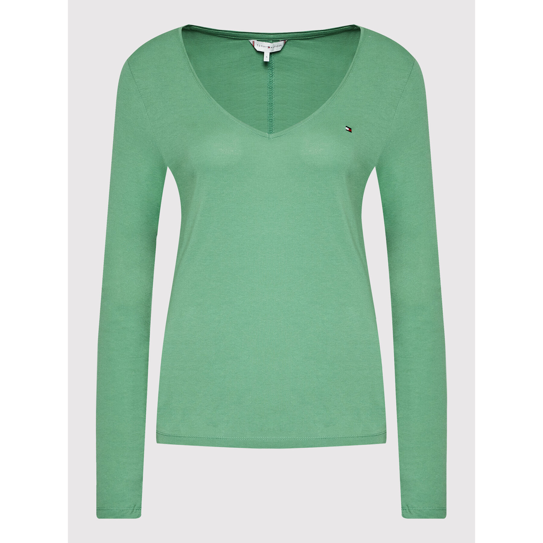 Tommy Hilfiger Bluză Classic WW0WW30489 Verde Regular Fit - Pled.ro