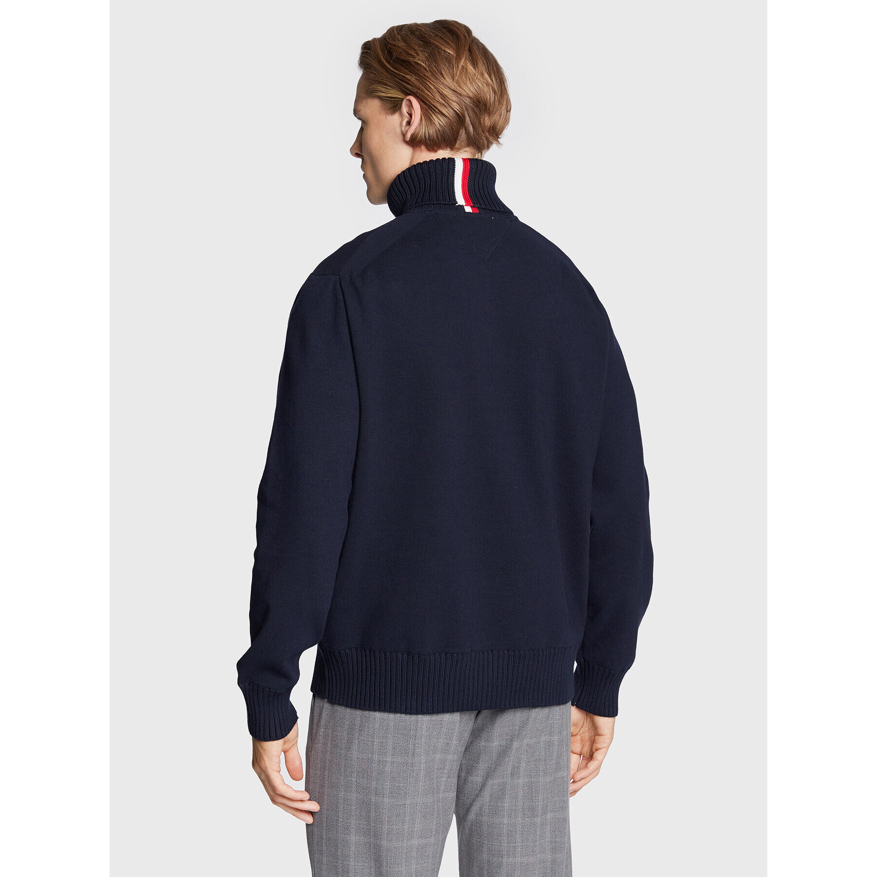 Tommy Hilfiger Bluză cu gât MW0MW27937 Bleumarin Loose Fit - Pled.ro