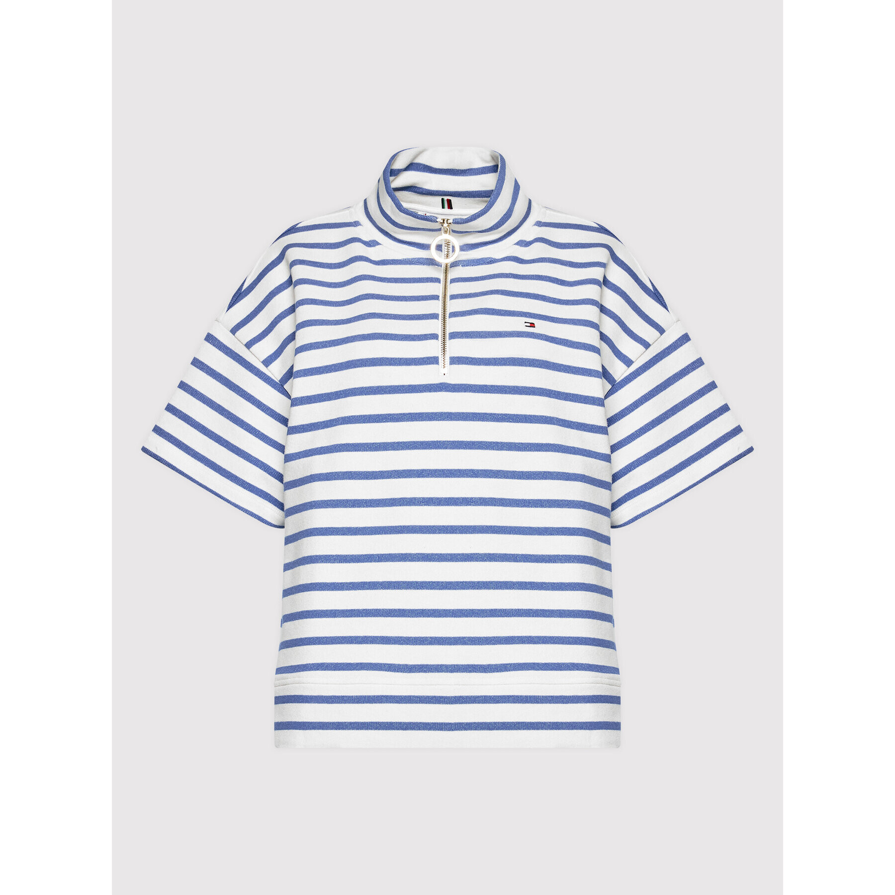 Tommy Hilfiger Bluză Half-Zip WW0WW33910 Albastru Relaxed Fit - Pled.ro