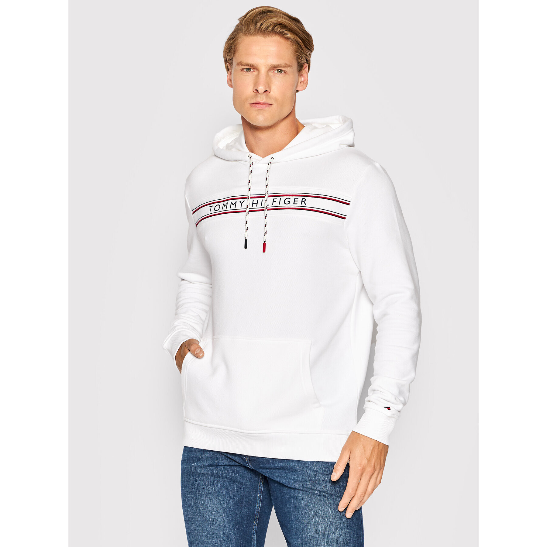 Tommy Hilfiger Bluză Hwk Oh UM0UM02427 Alb Regular Fit - Pled.ro