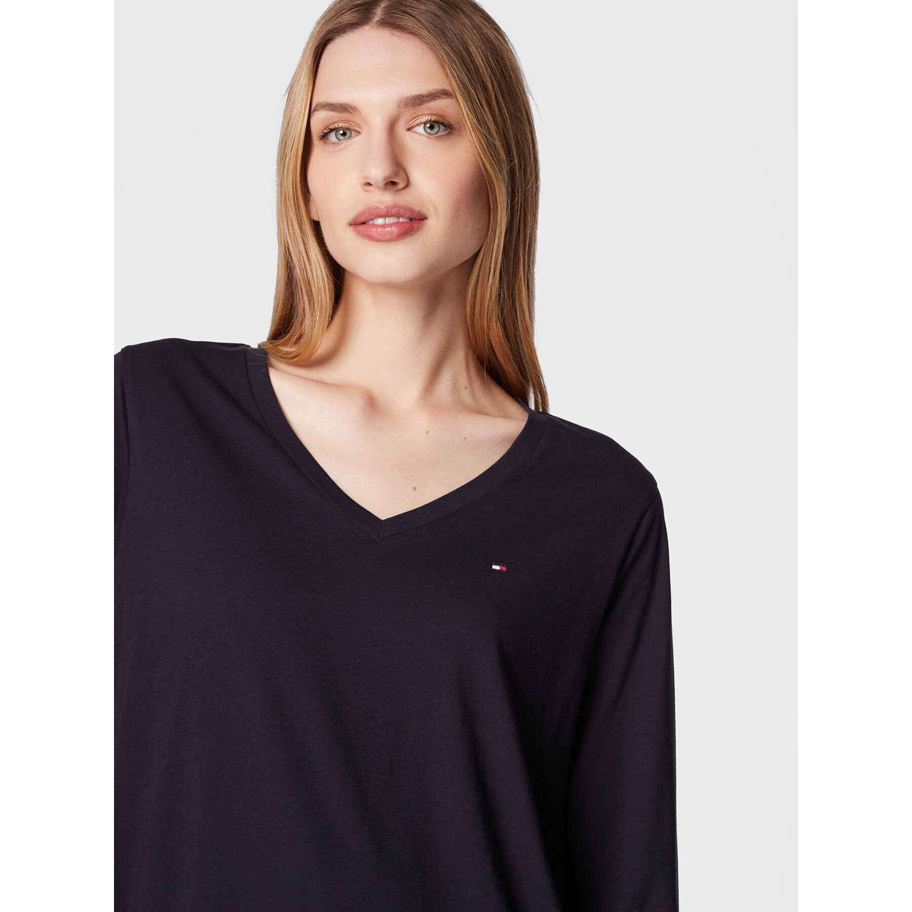 Tommy Hilfiger Bluză Ls UW0UW03911 Bleumarin Regular Fit - Pled.ro