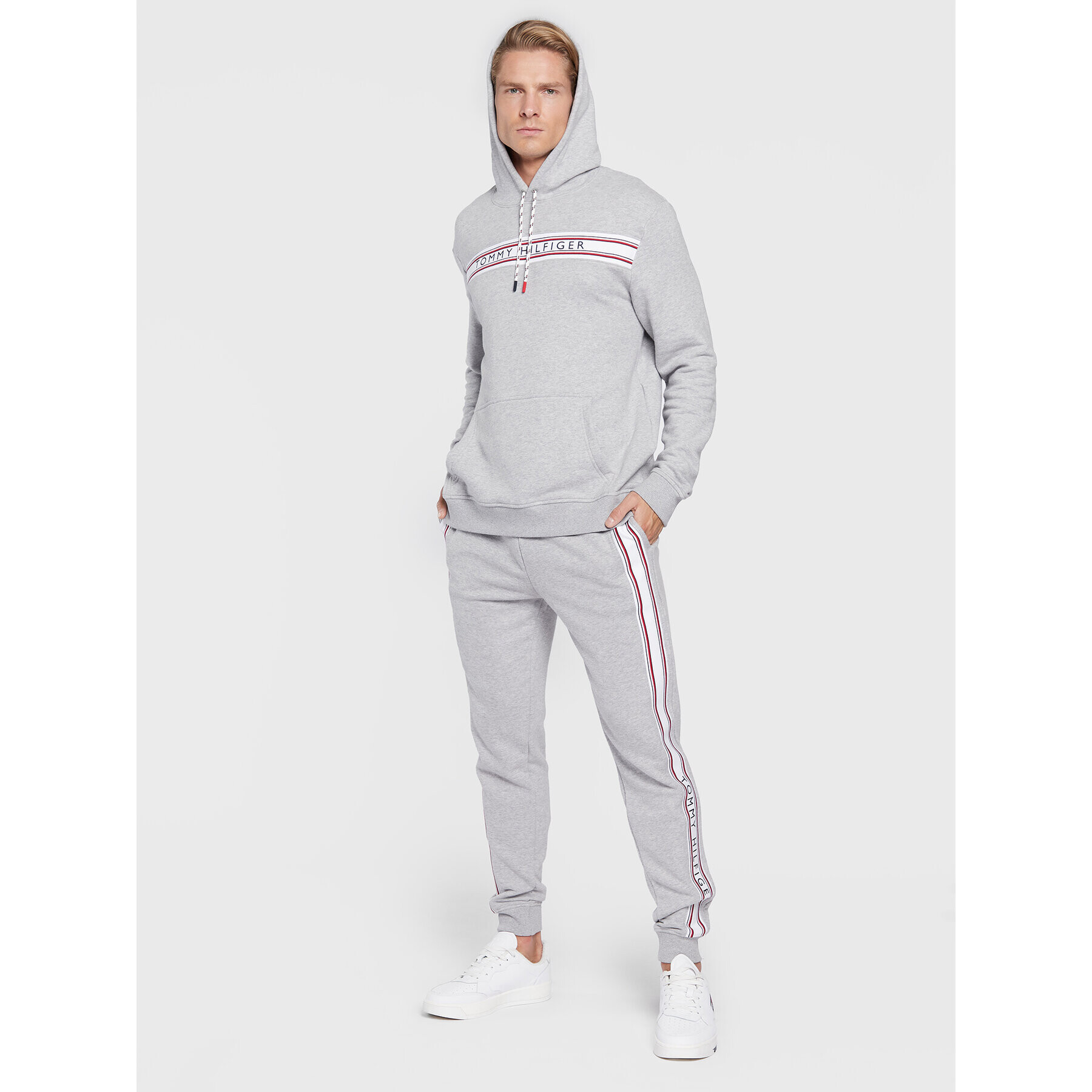 Tommy Hilfiger Bluză UM0UM02427 Gri Regular Fit - Pled.ro