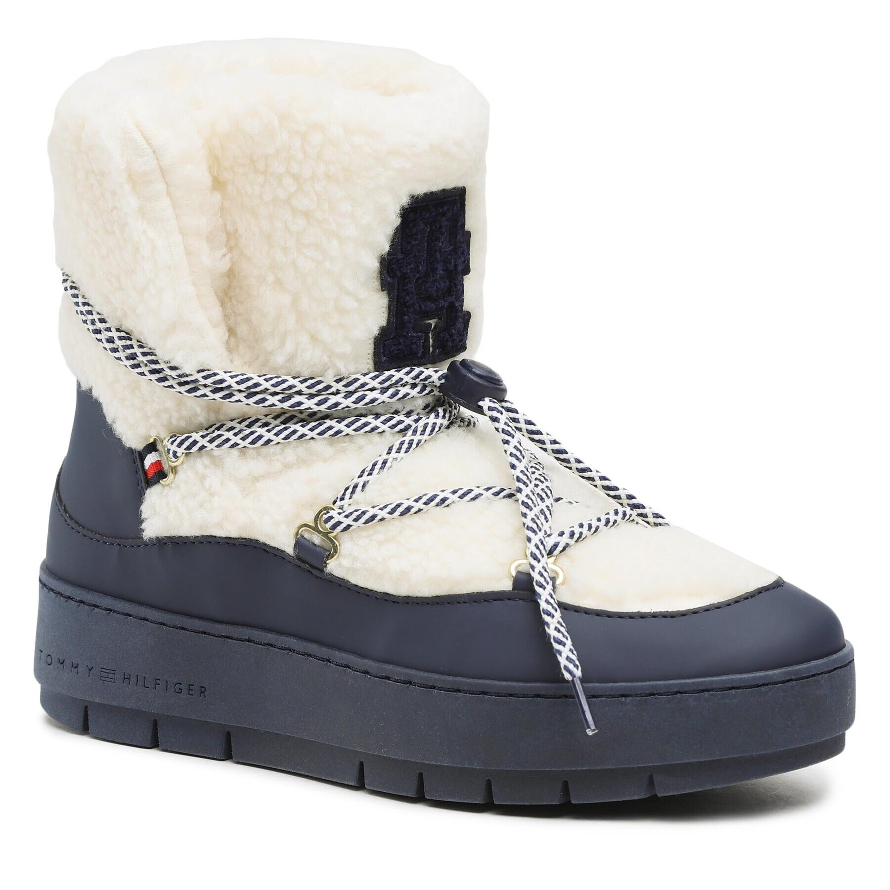 Tommy Hilfiger Botine Th Faux Fur Snow Bootie FW0FW06850 Bej - Pled.ro