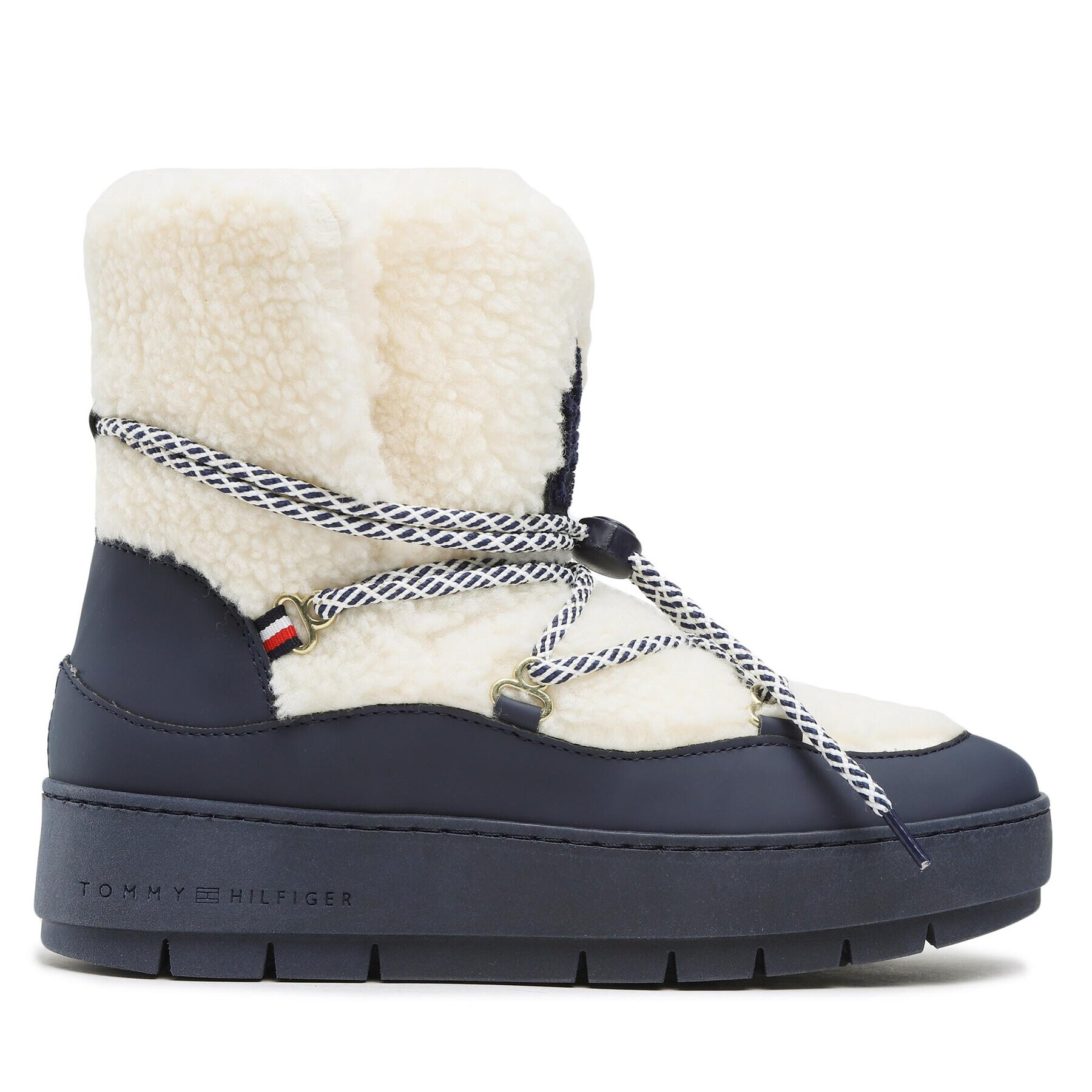 Tommy Hilfiger Botine Th Faux Fur Snow Bootie FW0FW06850 Bej - Pled.ro