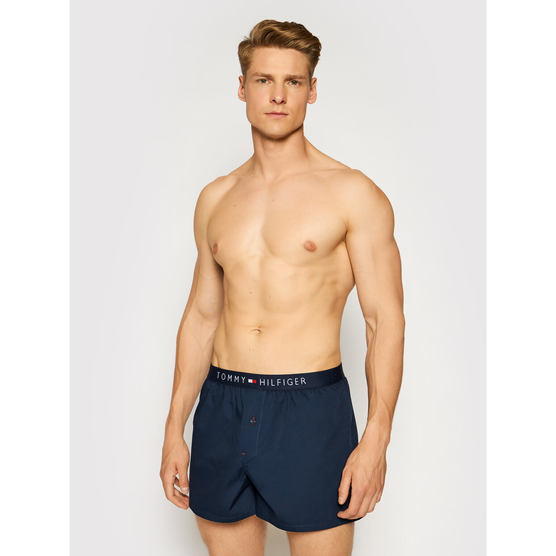 Tommy Hilfiger Boxeri Cotton Woven Boxer Icon 1U87905489 Bleumarin - Pled.ro