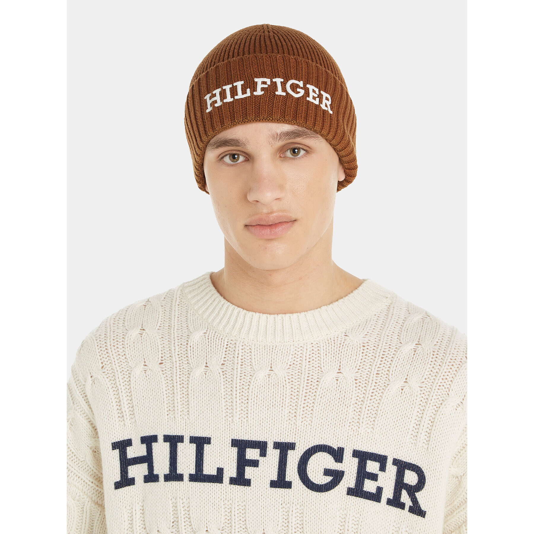 Tommy Hilfiger Căciulă Monotype Beanie AM0AM11737 Bej - Pled.ro