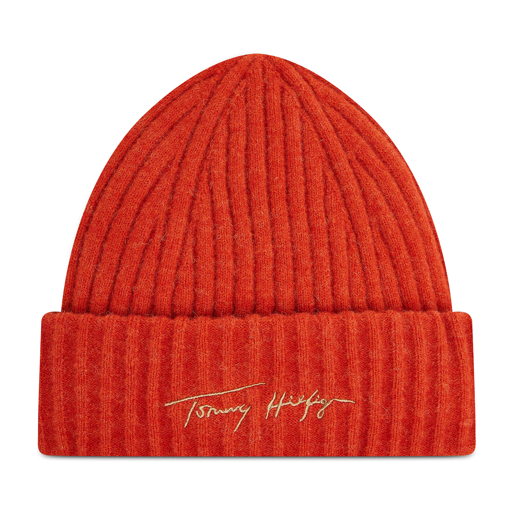 Tommy Hilfiger Căciulă Signature Fresh Beanie AW0AW10621 Roșu - Pled.ro